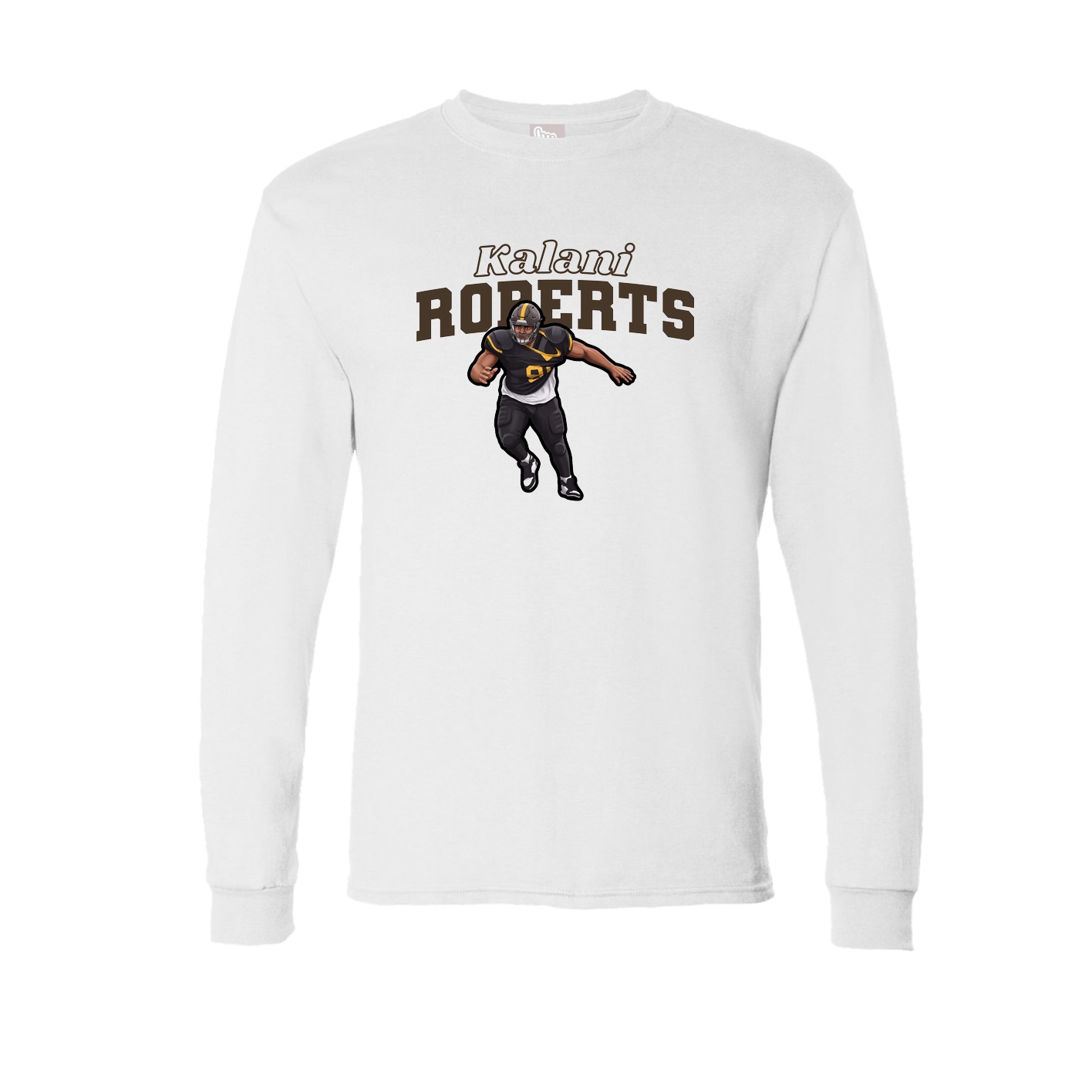 Long Sleeve Tee — Name Arch in White