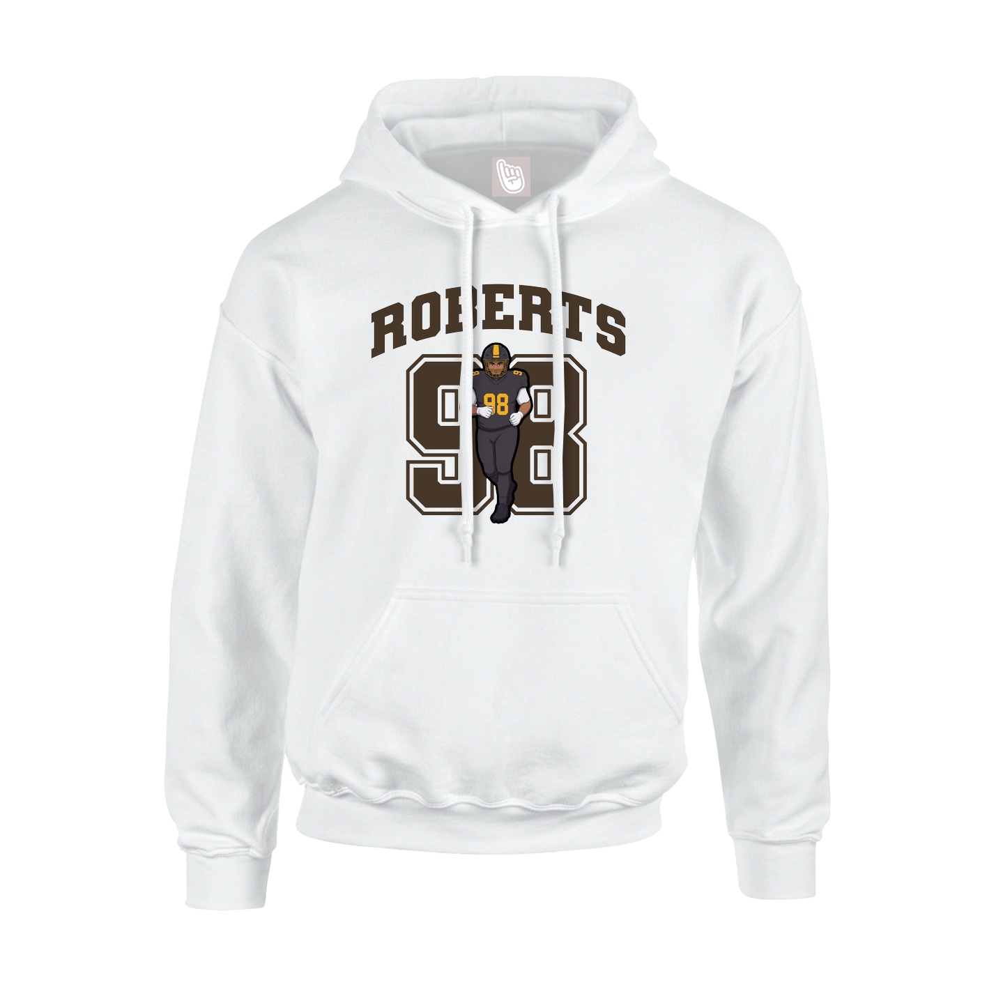 Youth Hoodie — Number in White
