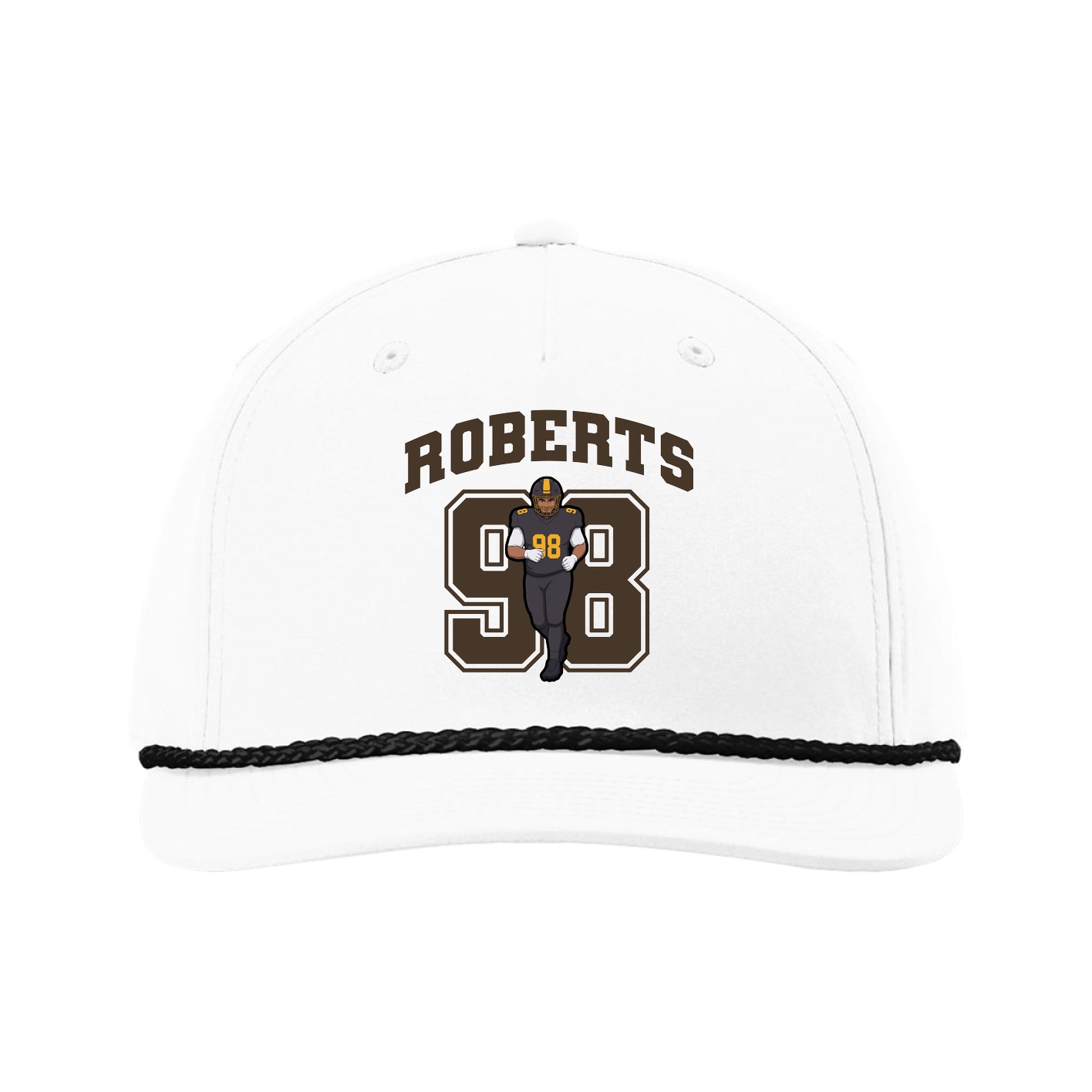 Five-Panel Classic Rope Cap — Number in White