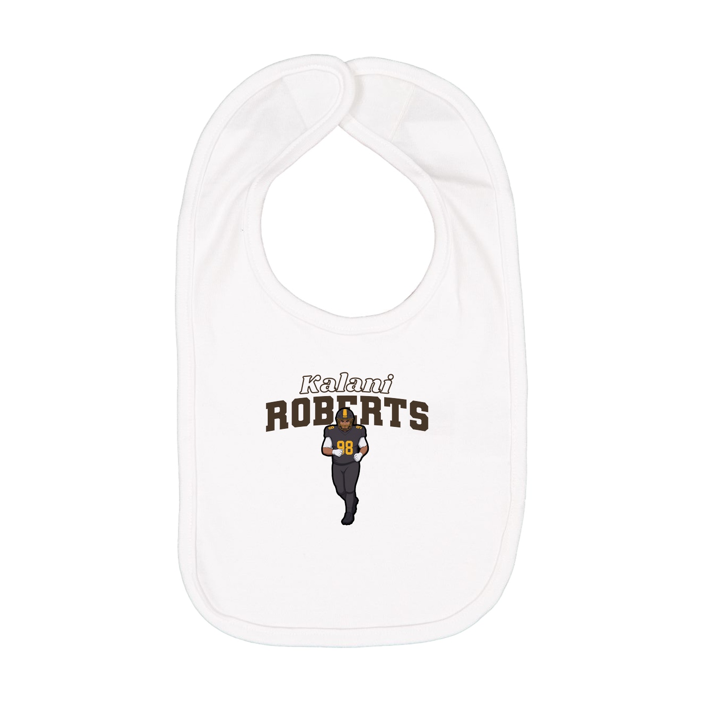 Infant Bib — Name Arch in White