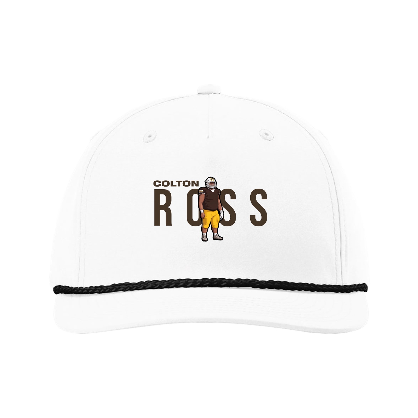 Five-Panel Classic Rope Cap — Player Name in White
