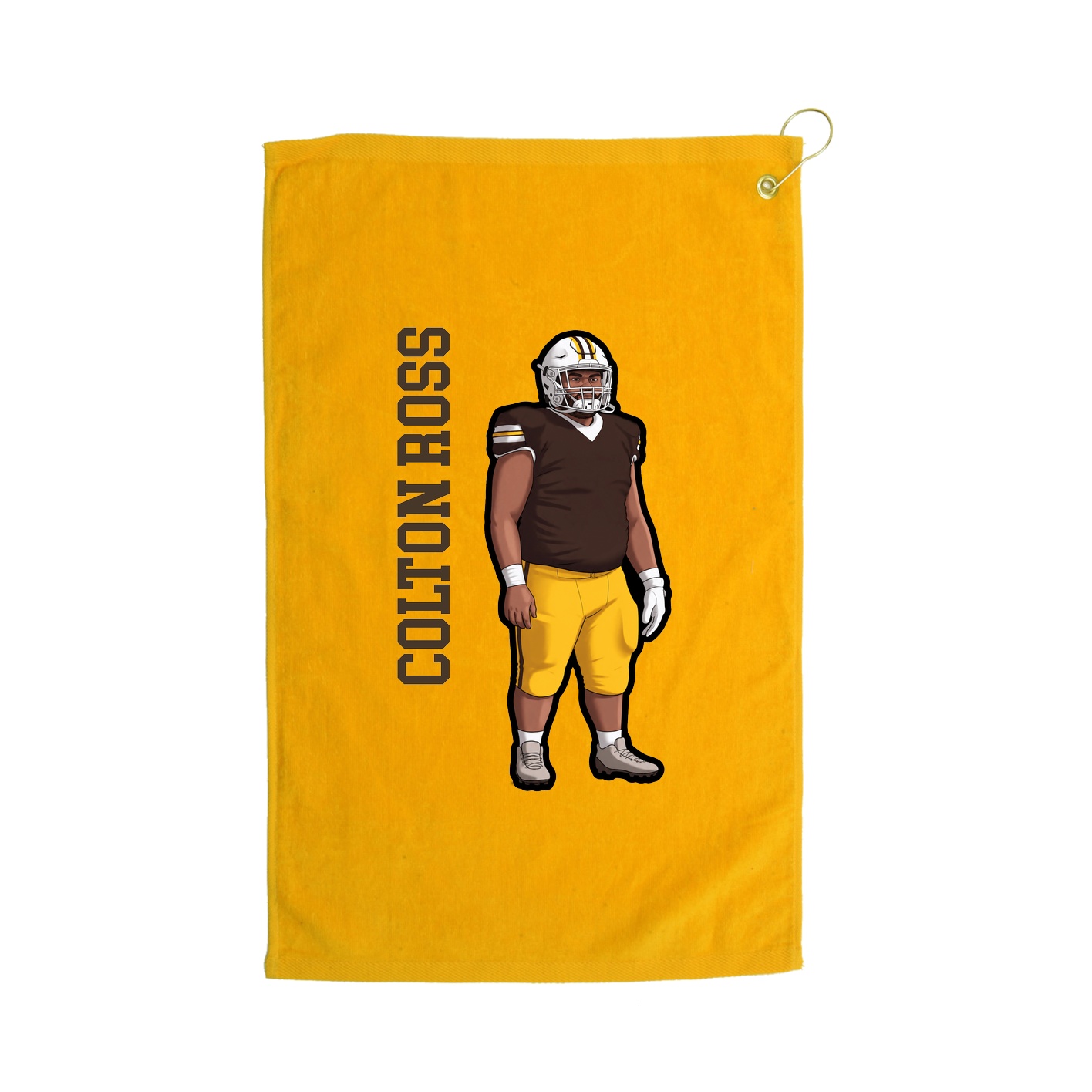 Golf Towel — Name Vertical in Gold