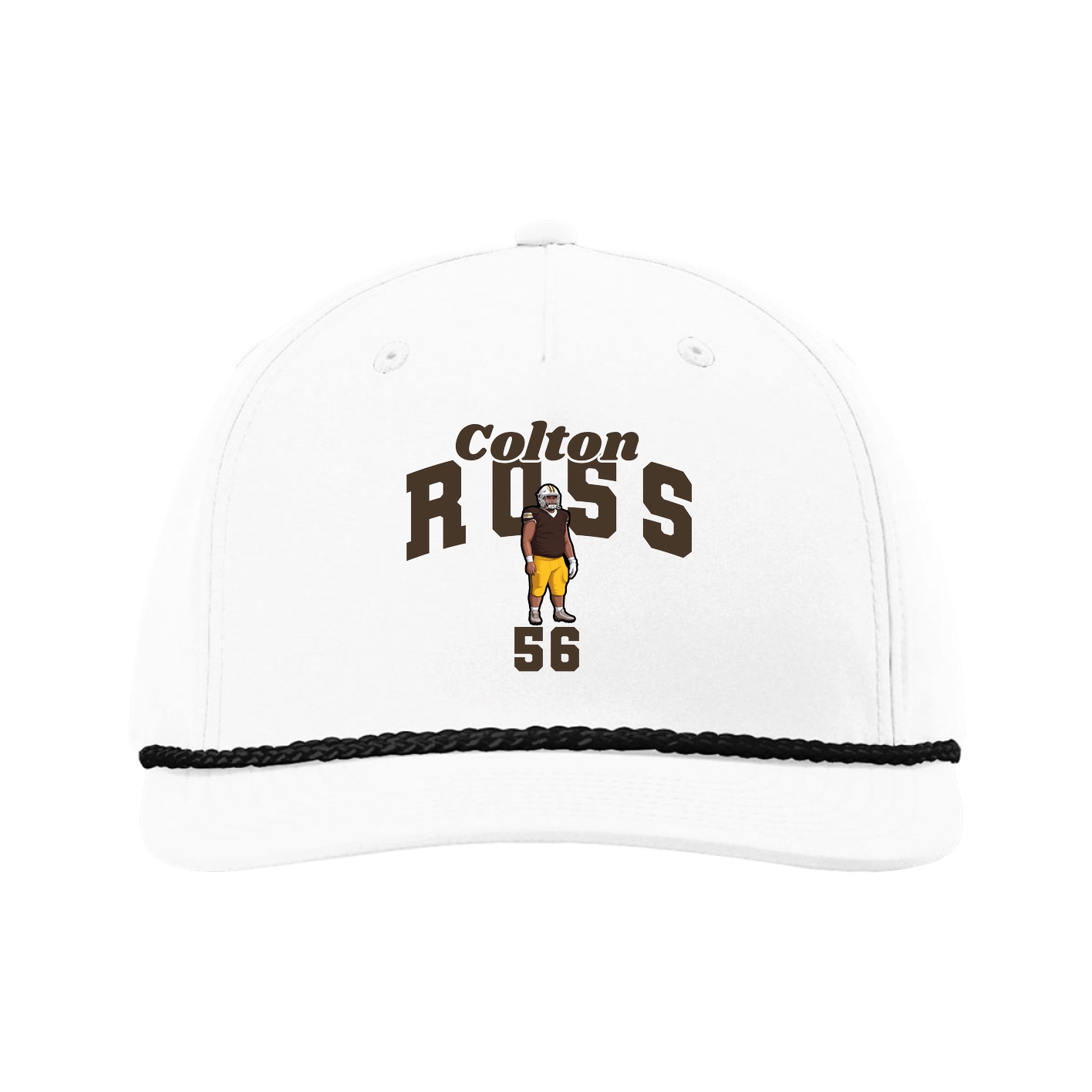 Five-Panel Classic Rope Cap — Signature Arch in White