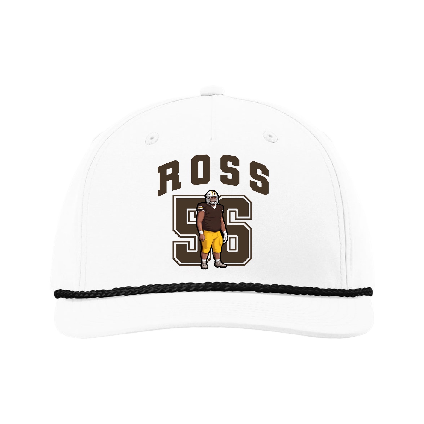 Five-Panel Classic Rope Cap — Number in White