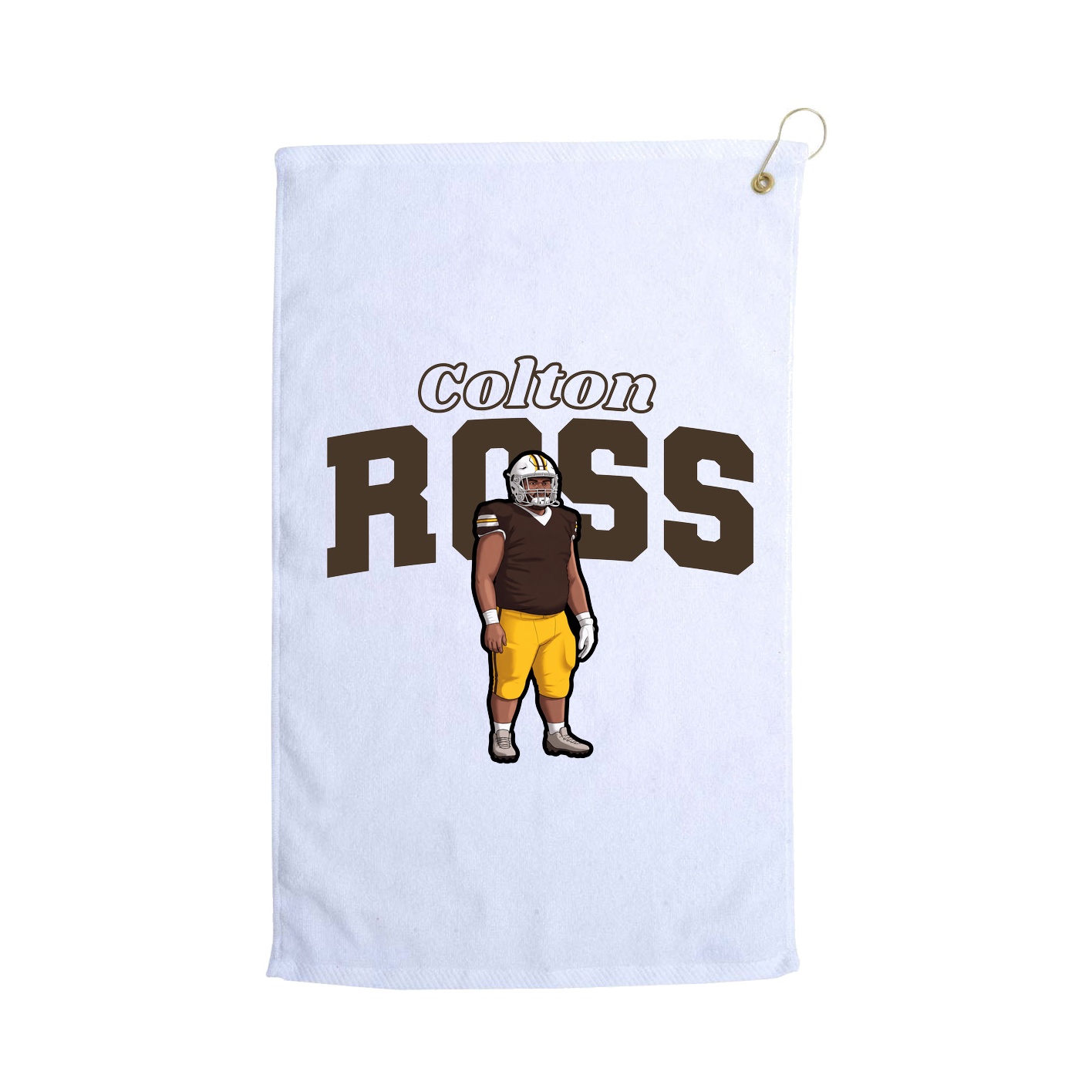 Golf Towel — Name Arch in White