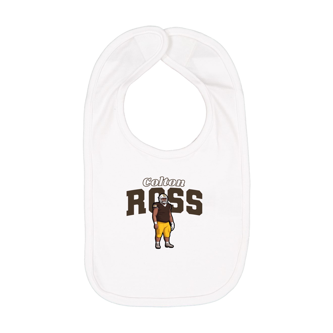 Infant Bib — Name Arch in White