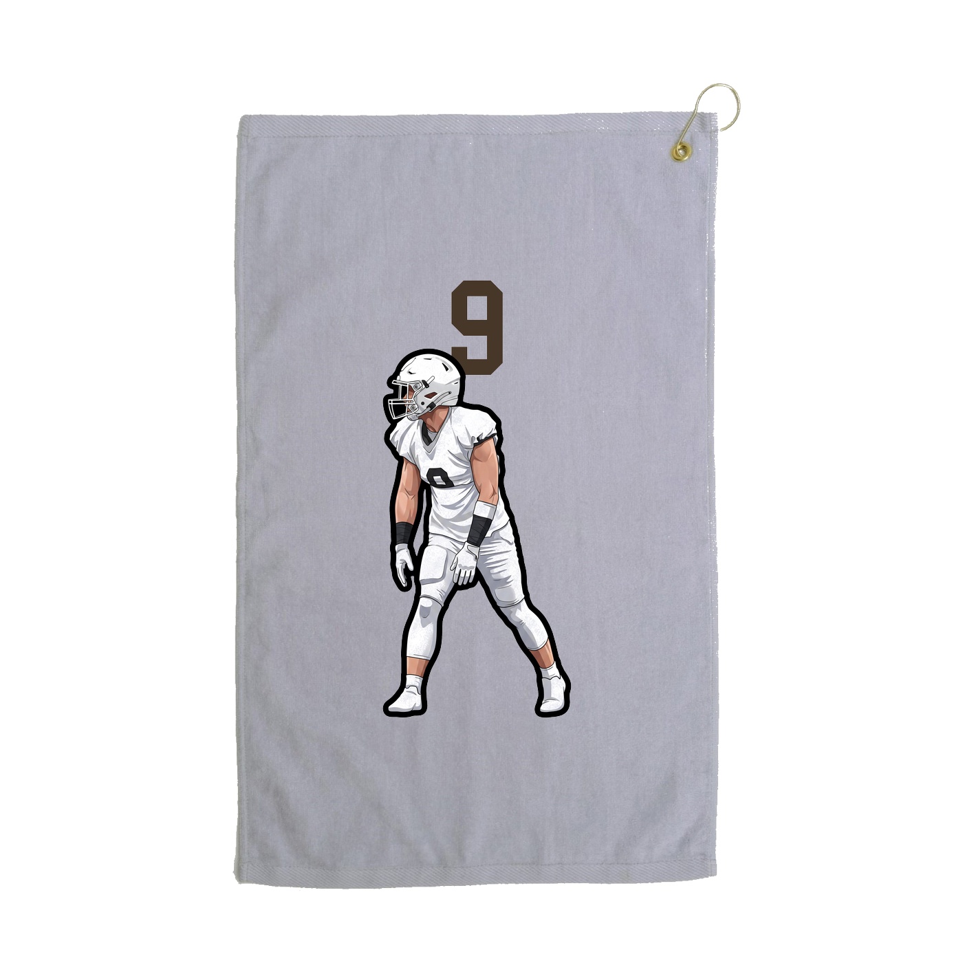Golf Towel — Number Top in Grey