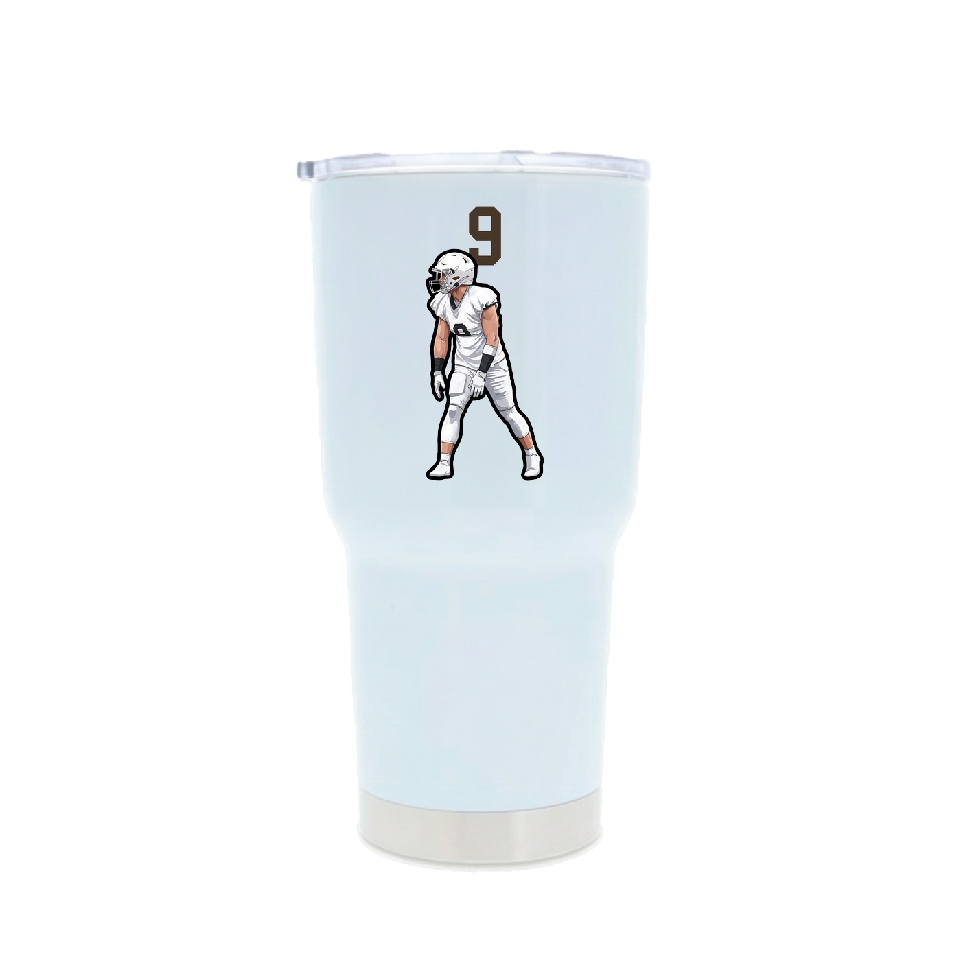 30oz Stainless Steel Tumbler — Number Top in White