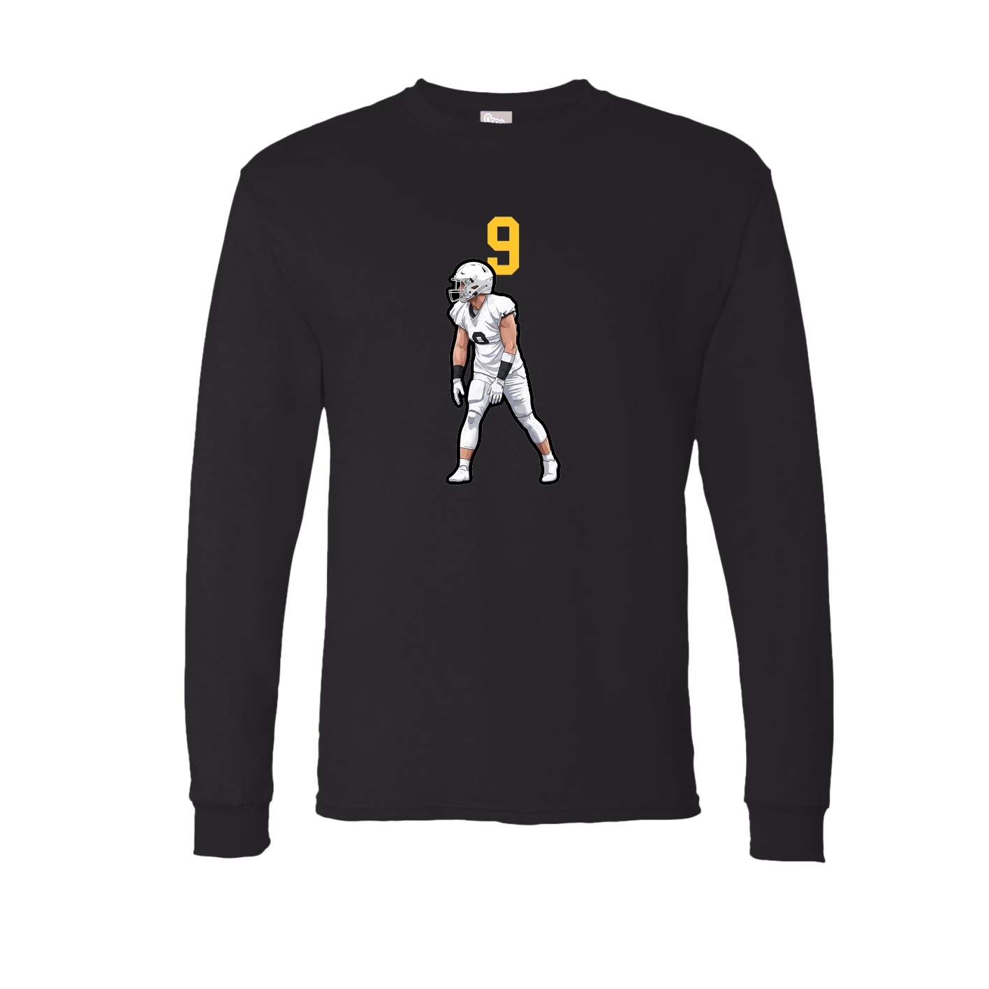 Long Sleeve Tee — Number Top in Black