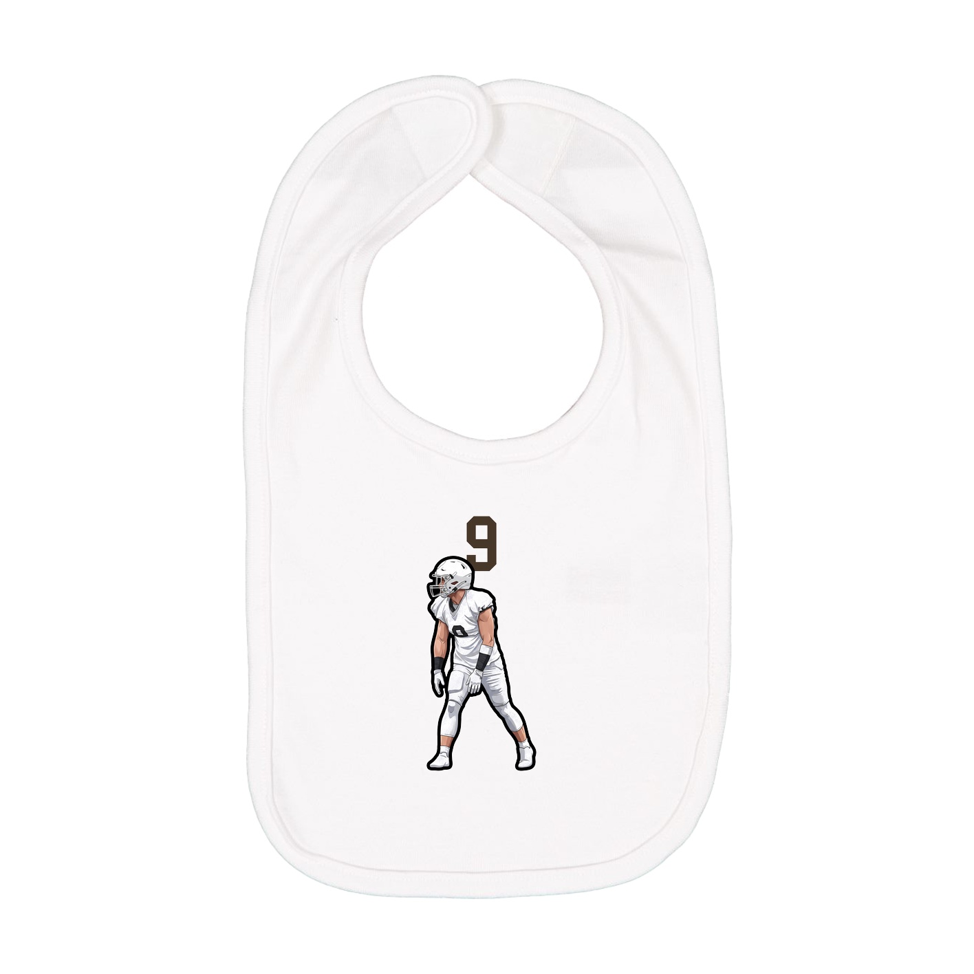 Infant Bib — Number Top in White