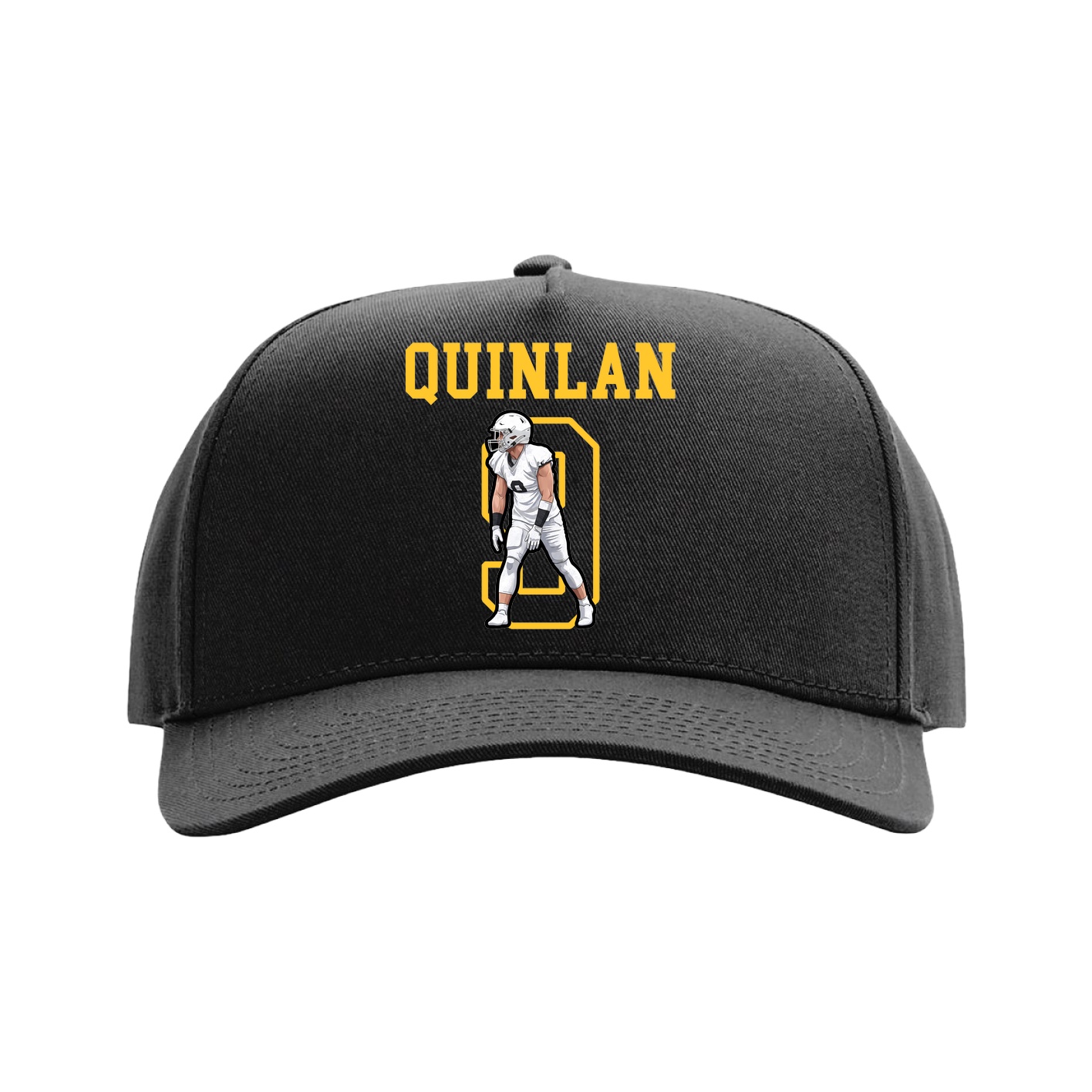 Full Fabric Five-Panel Champ Cap — Shirsey in Black