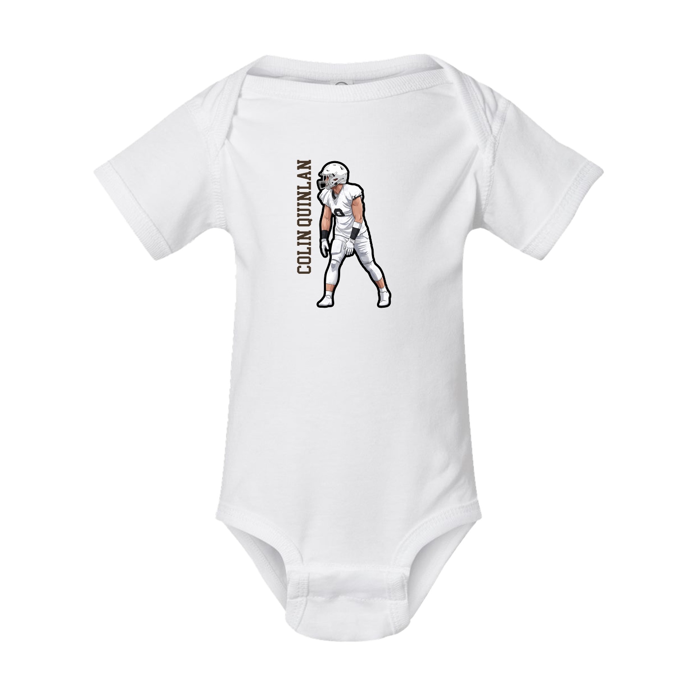 Baby Onesie — Name Vertical in White