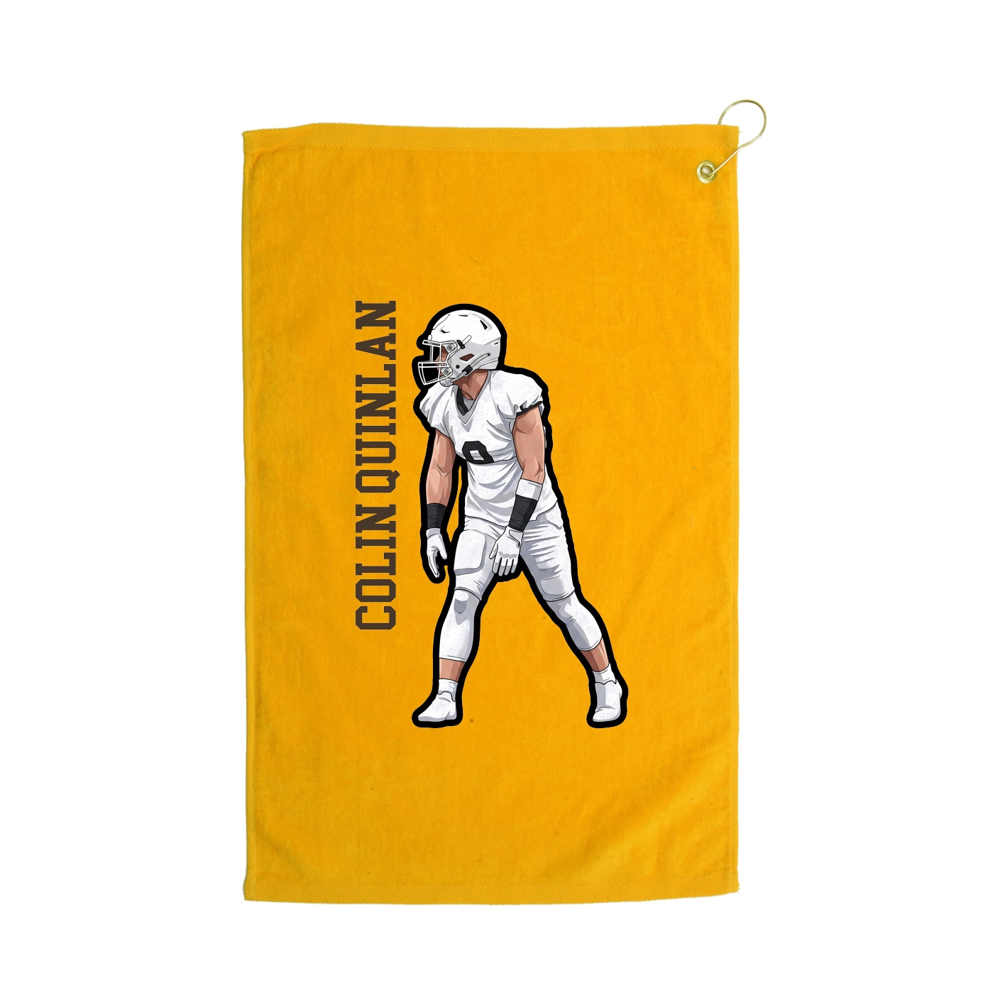 Golf Towel — Name Vertical in Gold