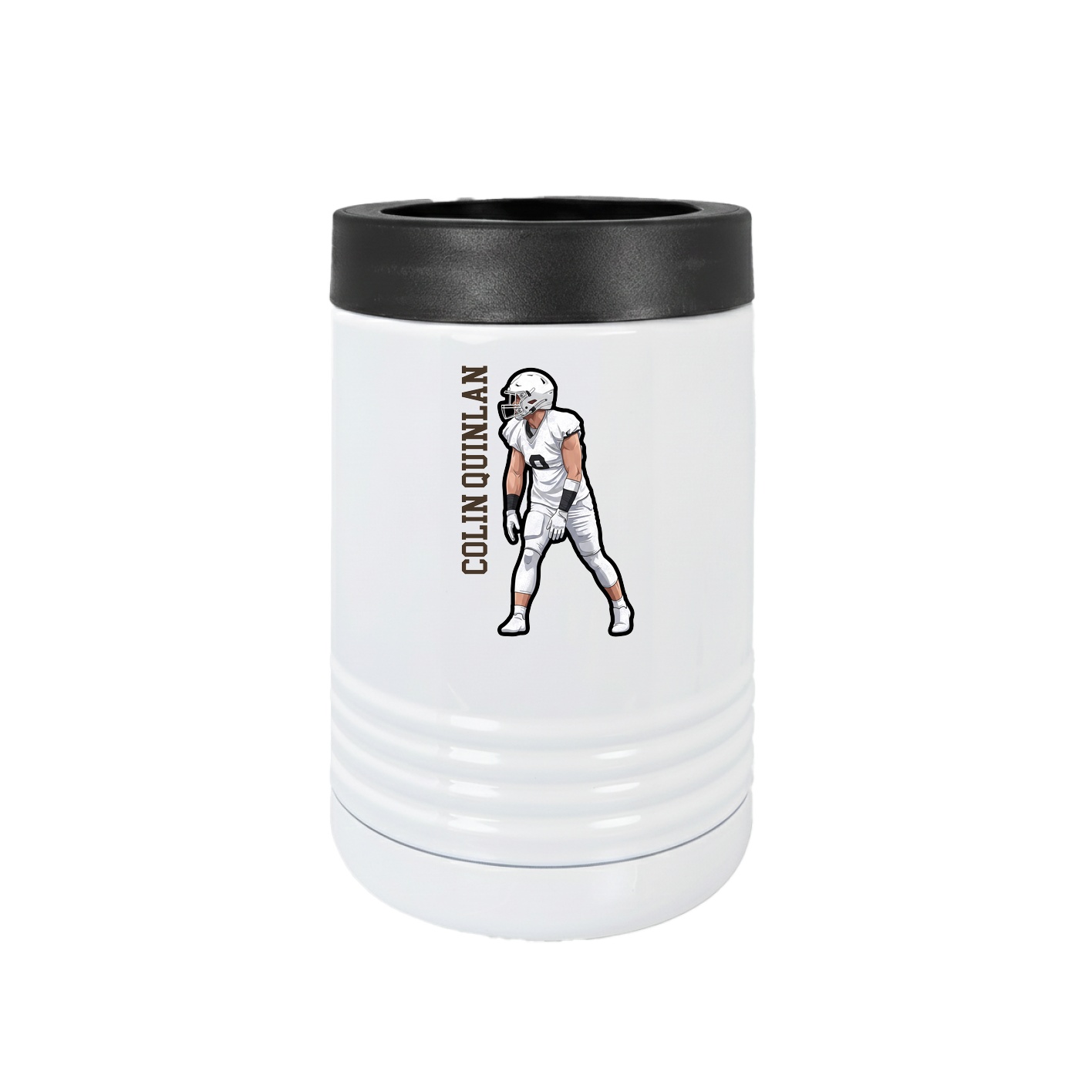 Beverage Holder — Name Vertical in White