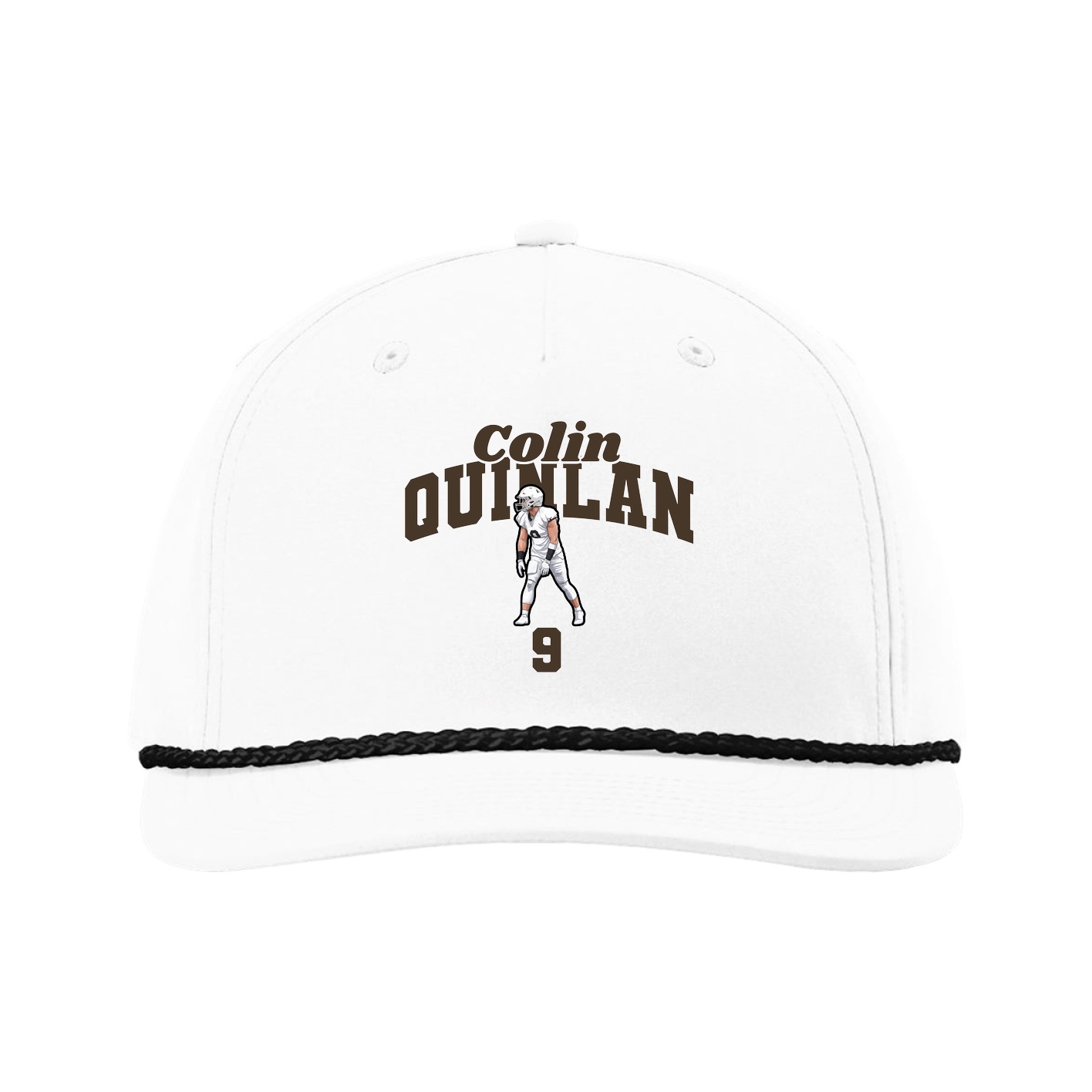 Five-Panel Classic Rope Cap — Signature Arch in White
