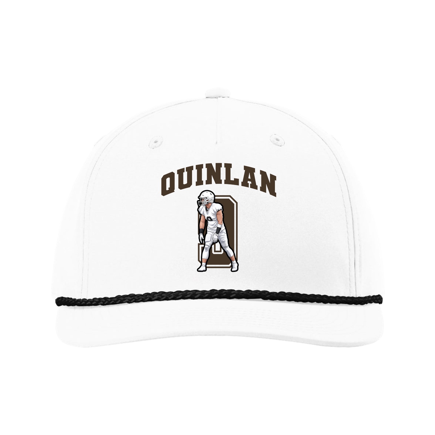 Five-Panel Classic Rope Cap — Number in White
