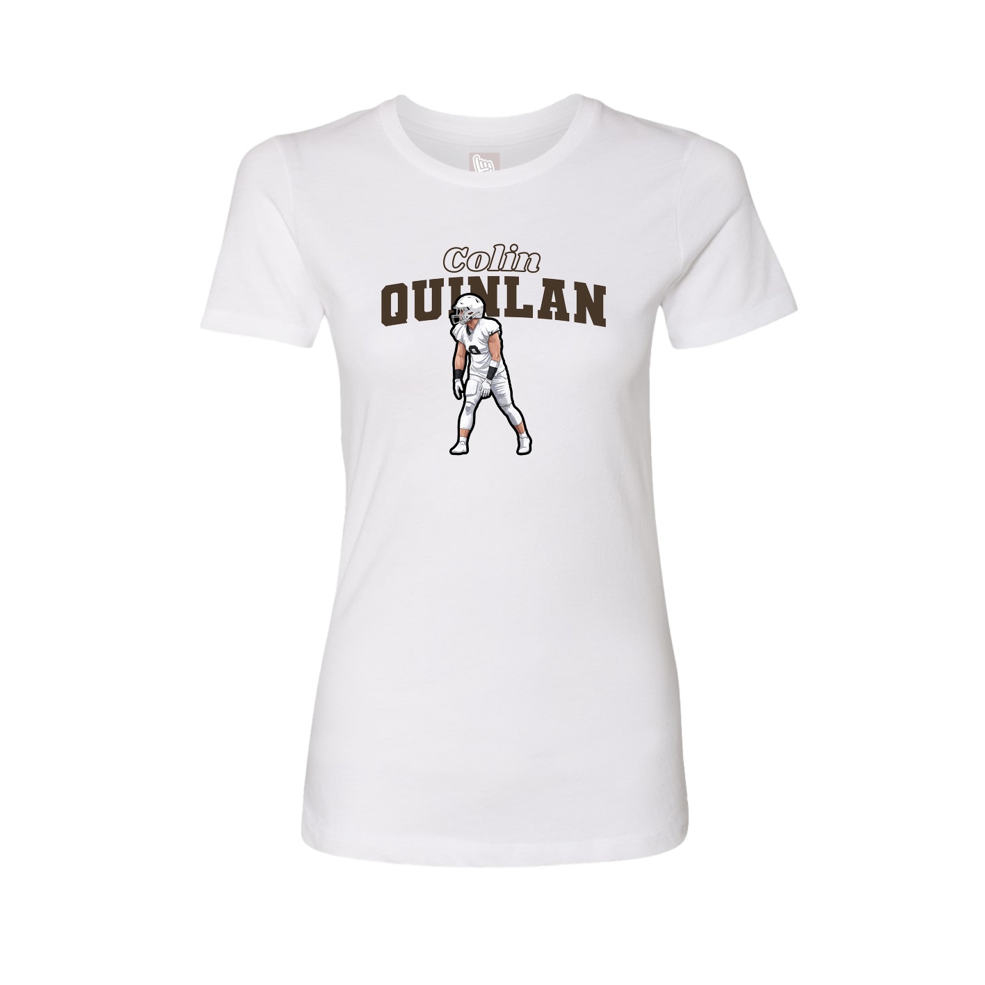 Fitted Women's Tee — Name Arch in White