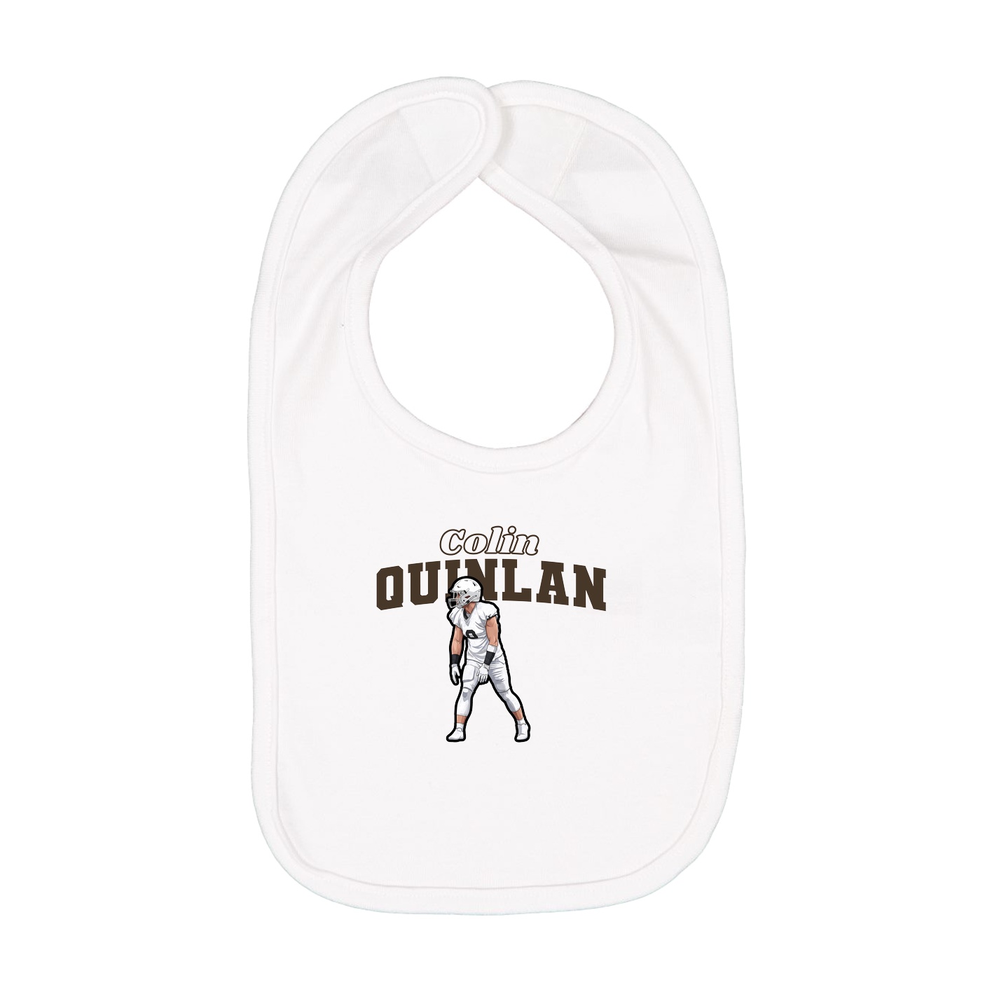 Infant Bib — Name Arch in White