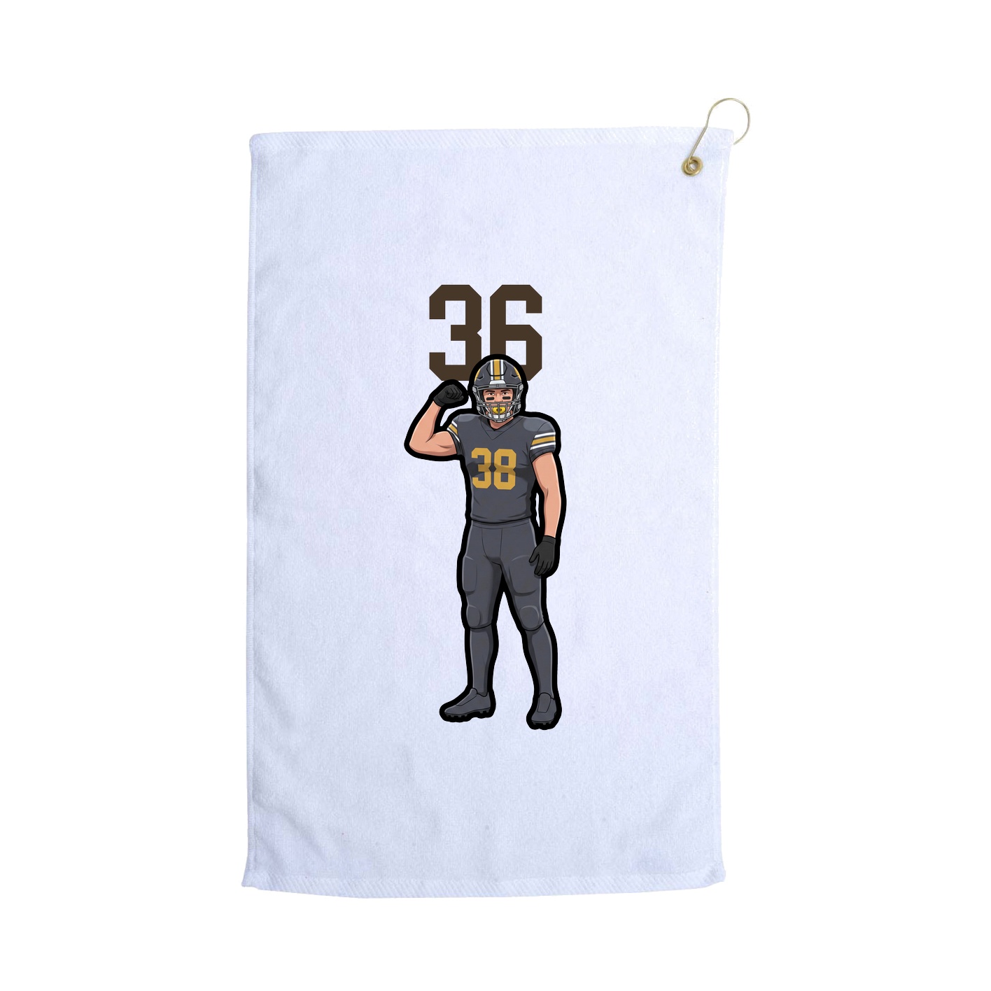 Golf Towel — Number Top in White