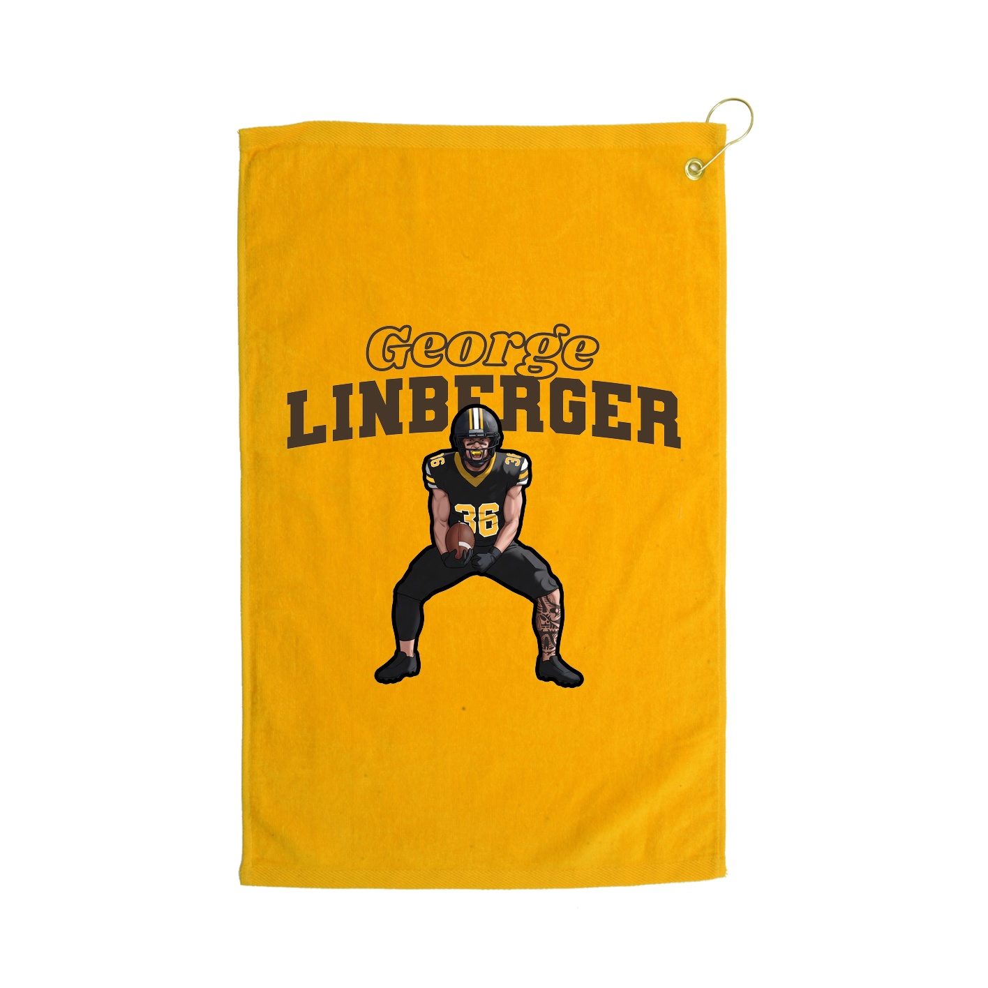 Golf Towel — Name Arch in Gold