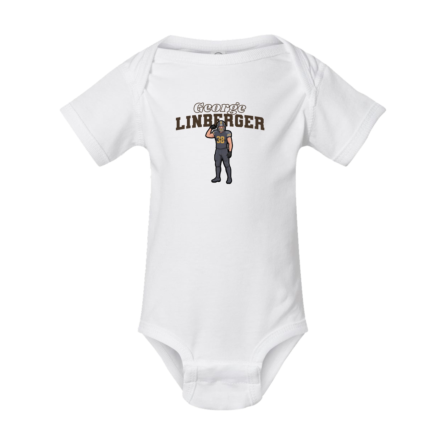 Baby Onesie — Name Arch in White