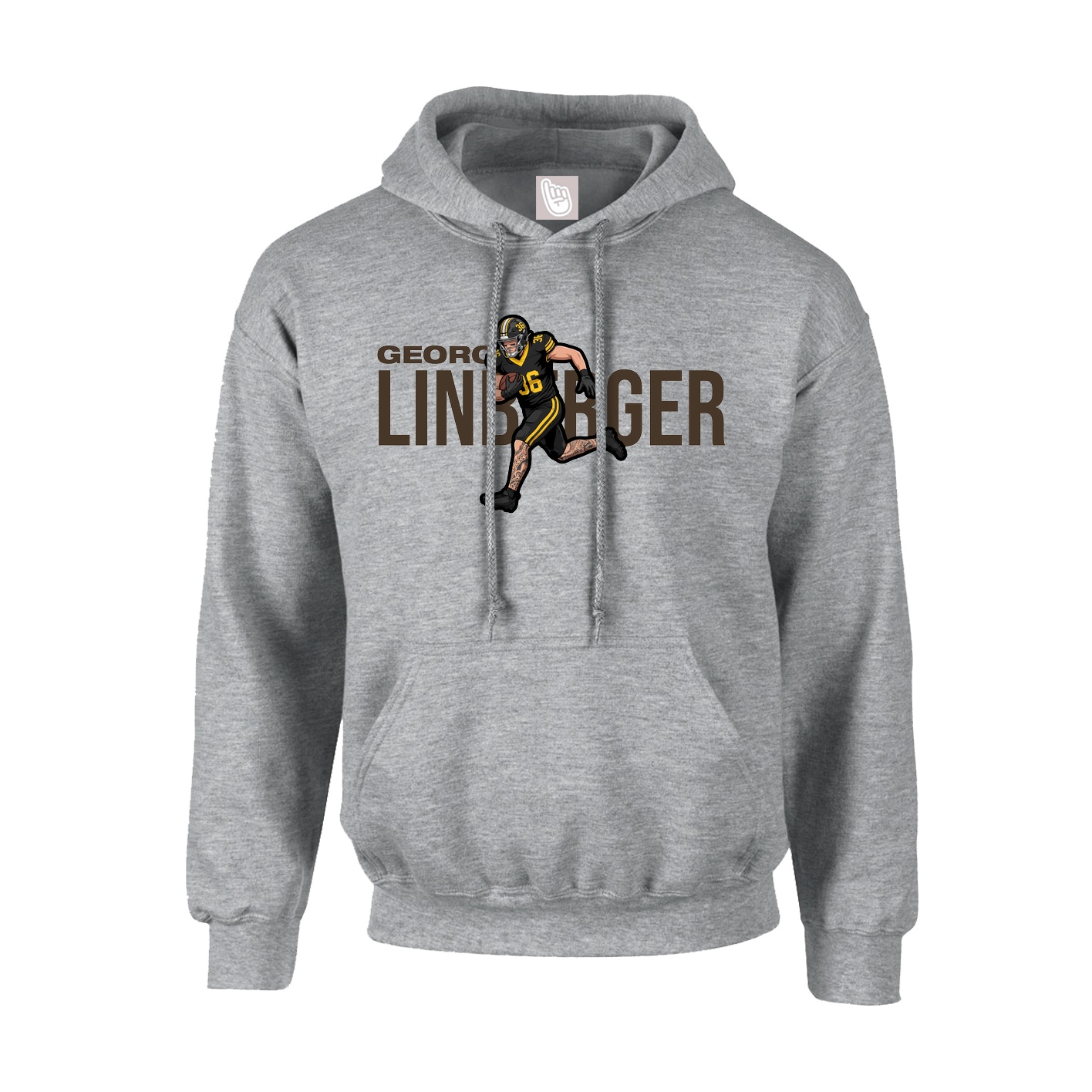 Youth Hoodie — Player Name in Grey