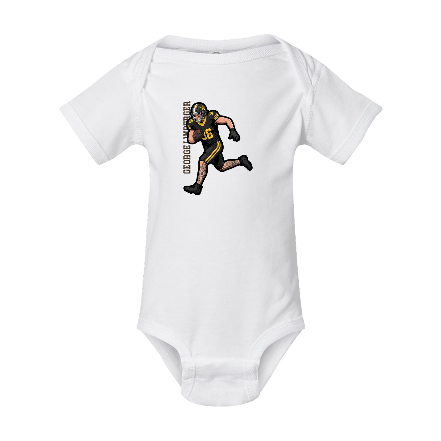 Baby Onesie — Name Vertical in White