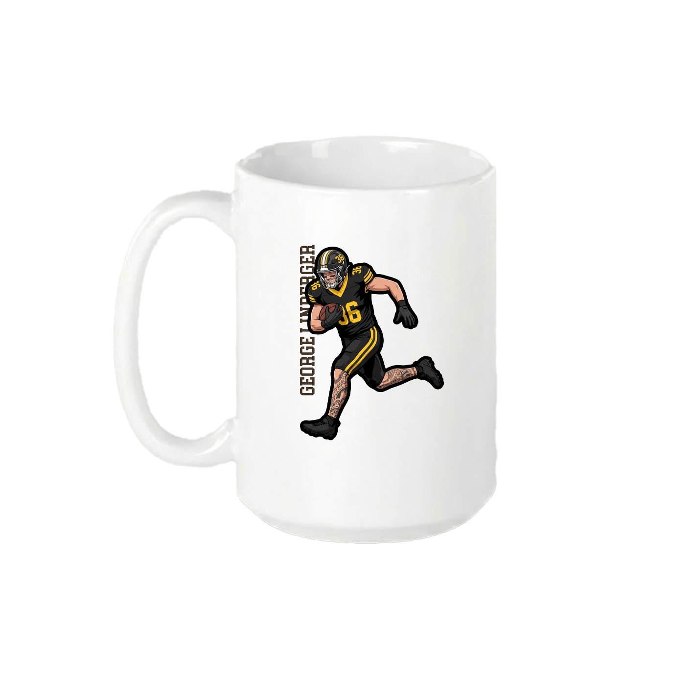 15oz Coffee Mug — Name Vertical in White