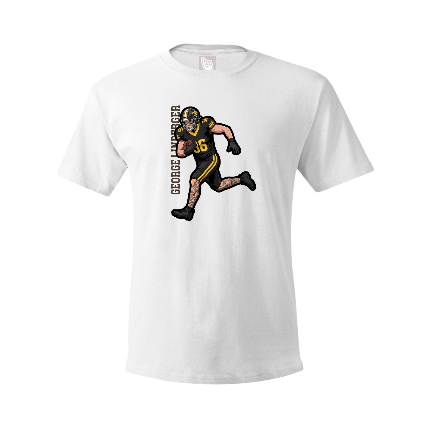 Youth Tee — Name Vertical in White