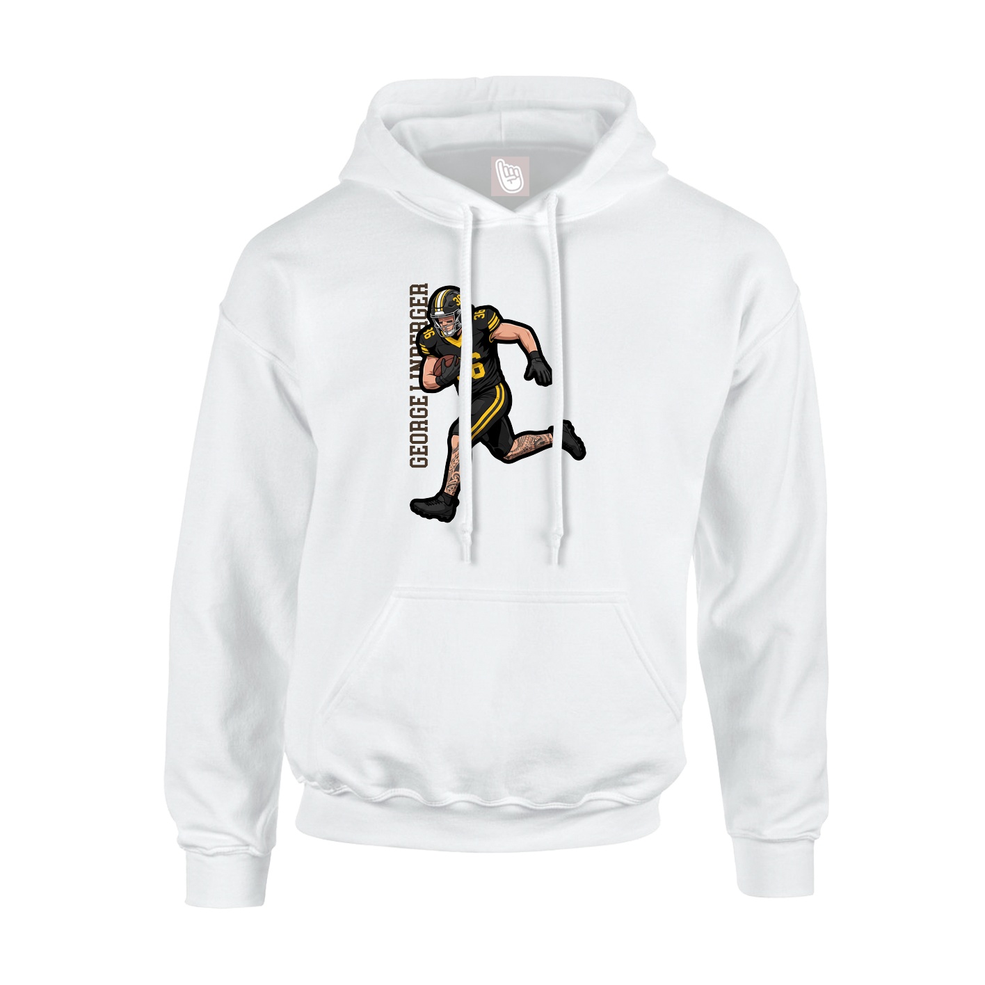 Youth Hoodie — Name Vertical in White