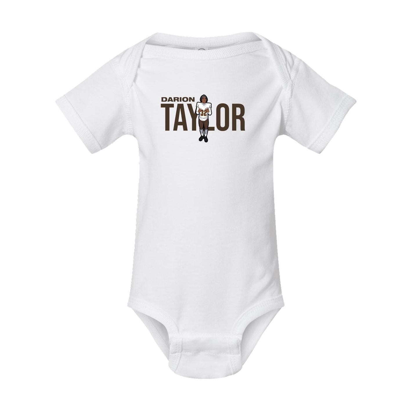 Baby Onesie — Player Name in White
