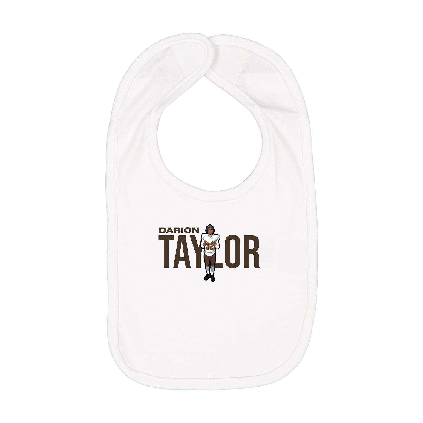 Infant Bib — Player Name in White
