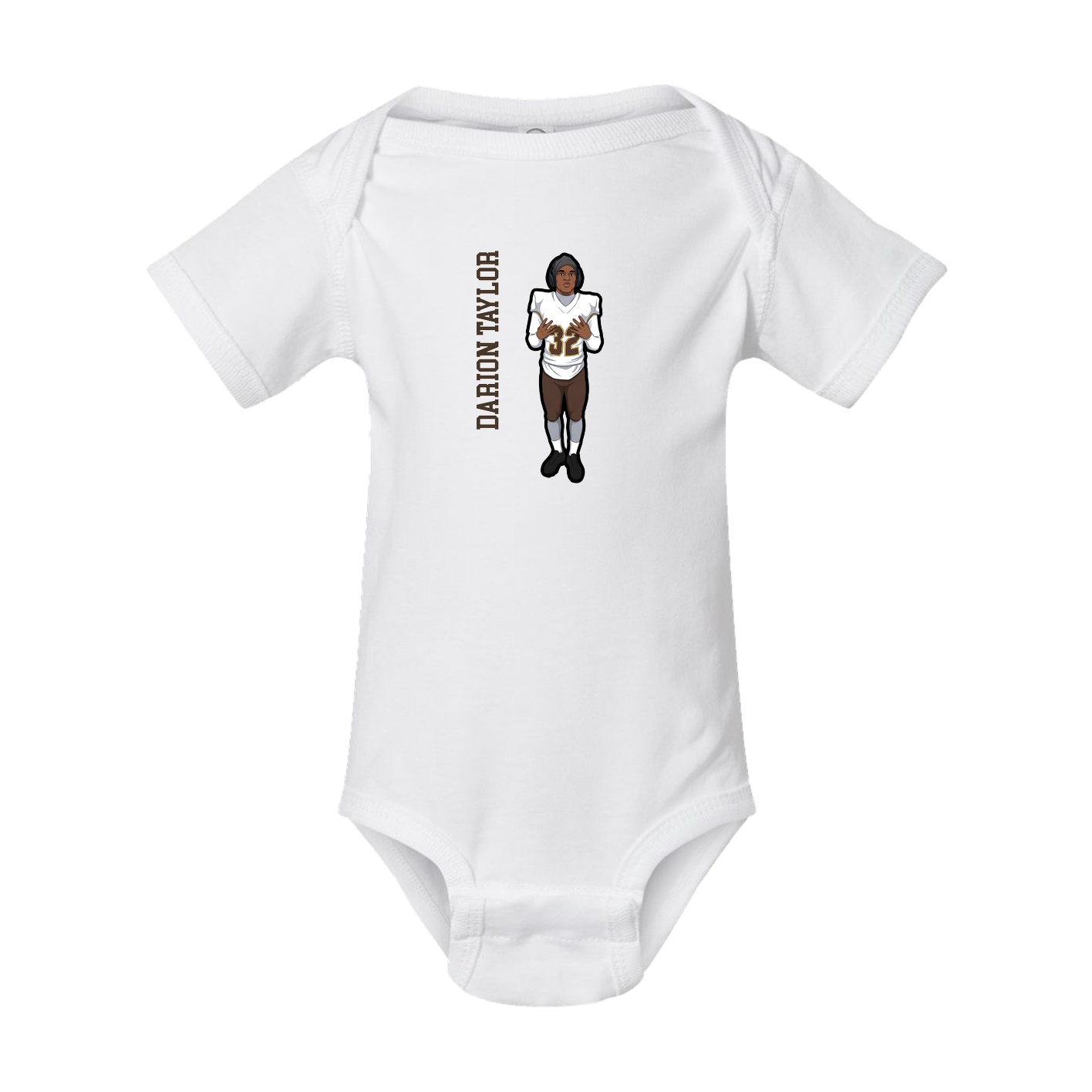 Baby Onesie — Name Vertical in White
