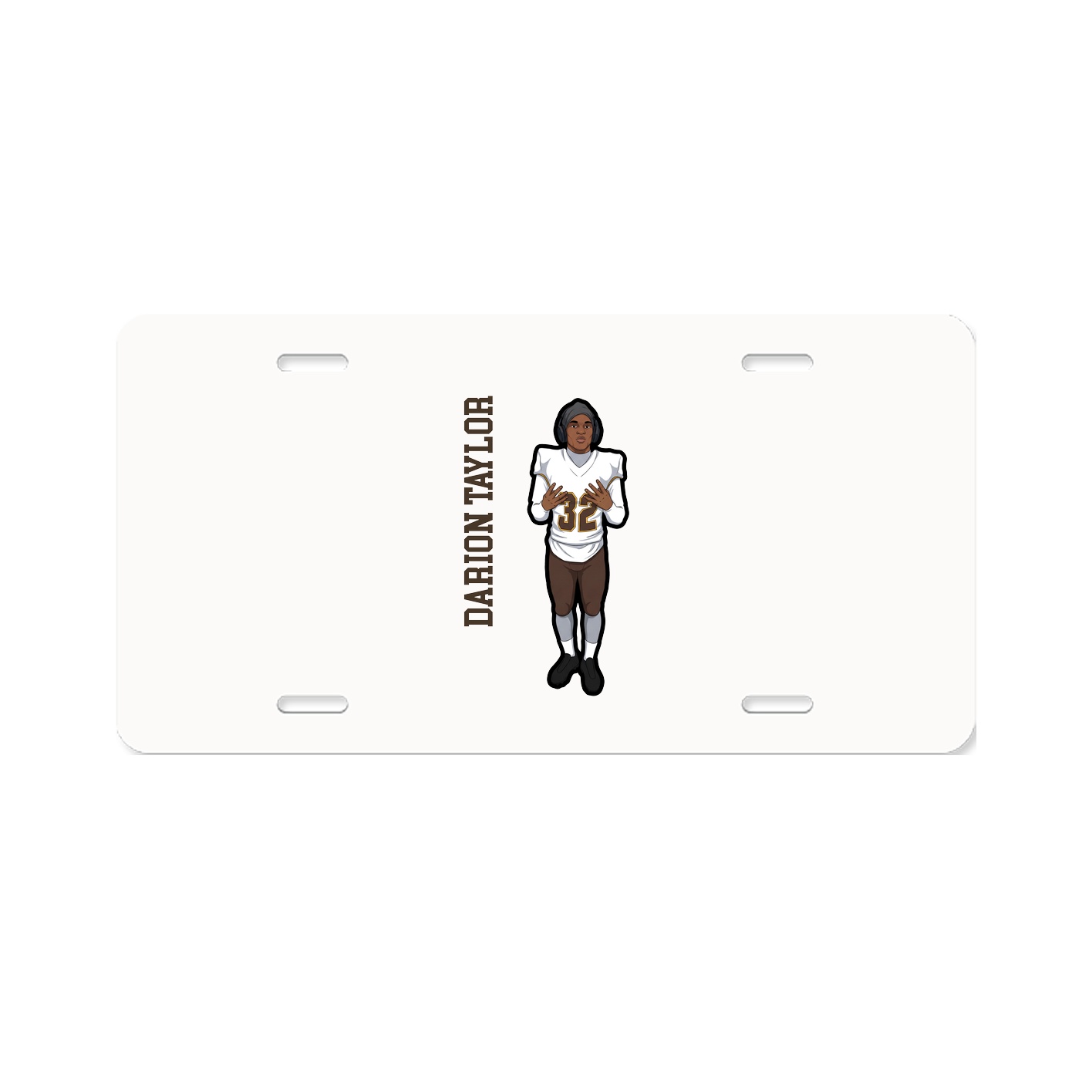 License Plate — Name Vertical in Classic