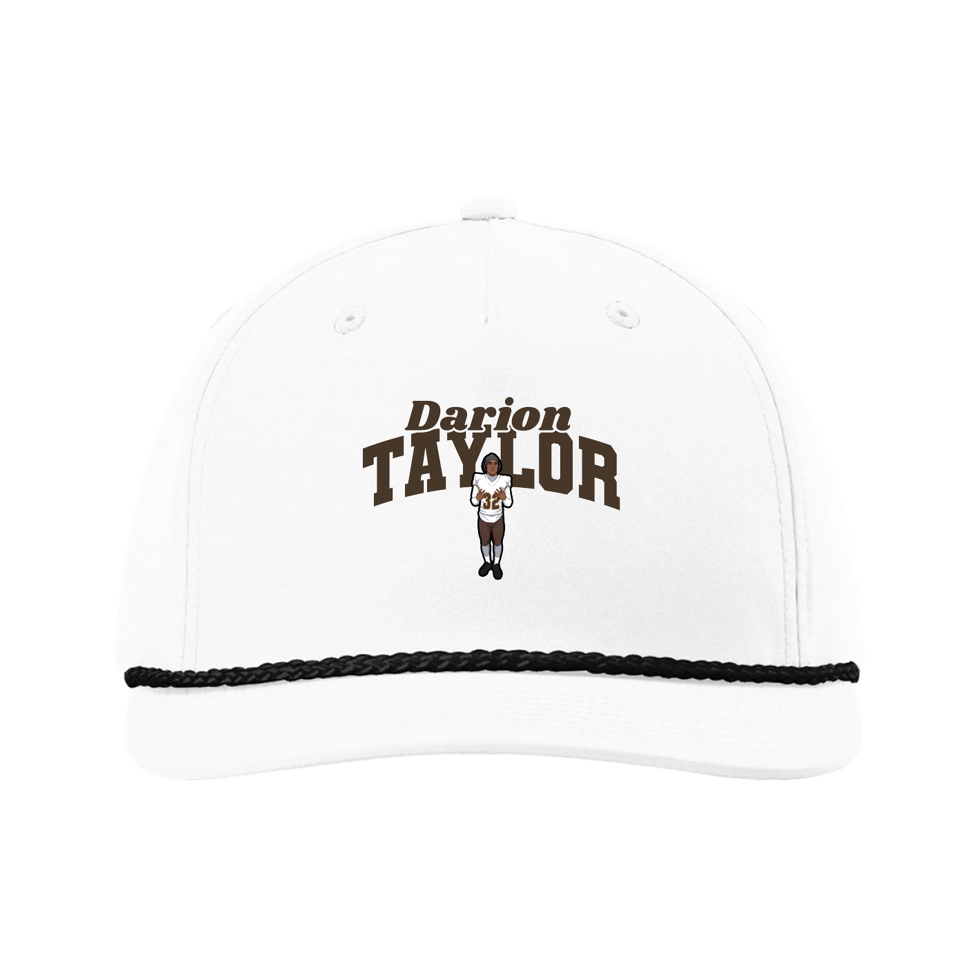 Five-Panel Classic Rope Cap — Signature Arch in White