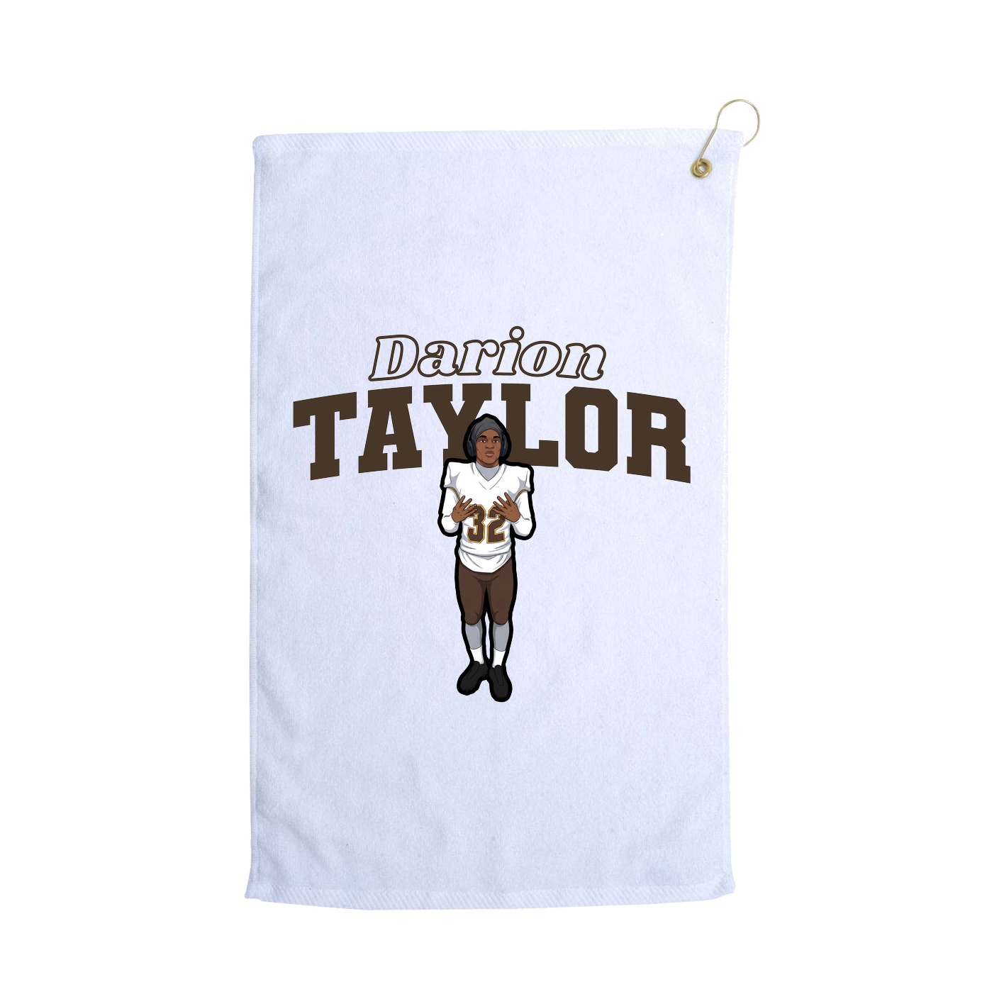 Golf Towel — Name Arch in White