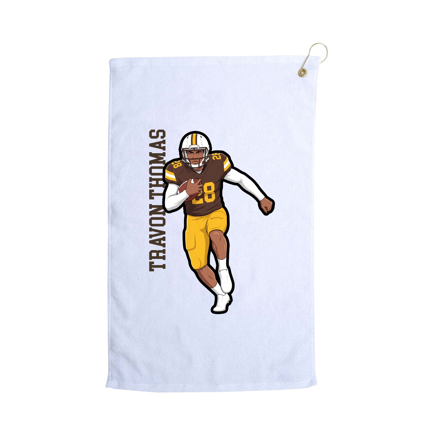 Golf Towel — Name Vertical in White