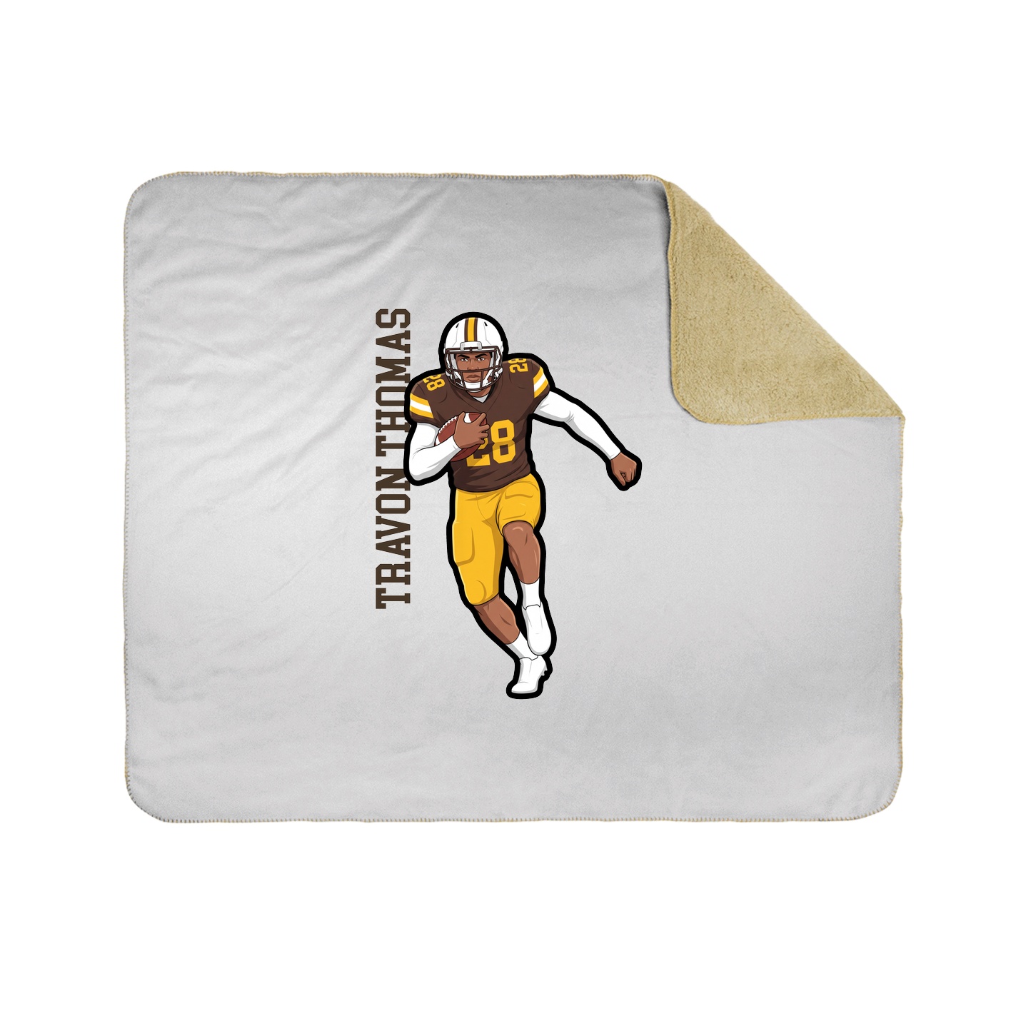 Throw Blanket — Name Vertical in White