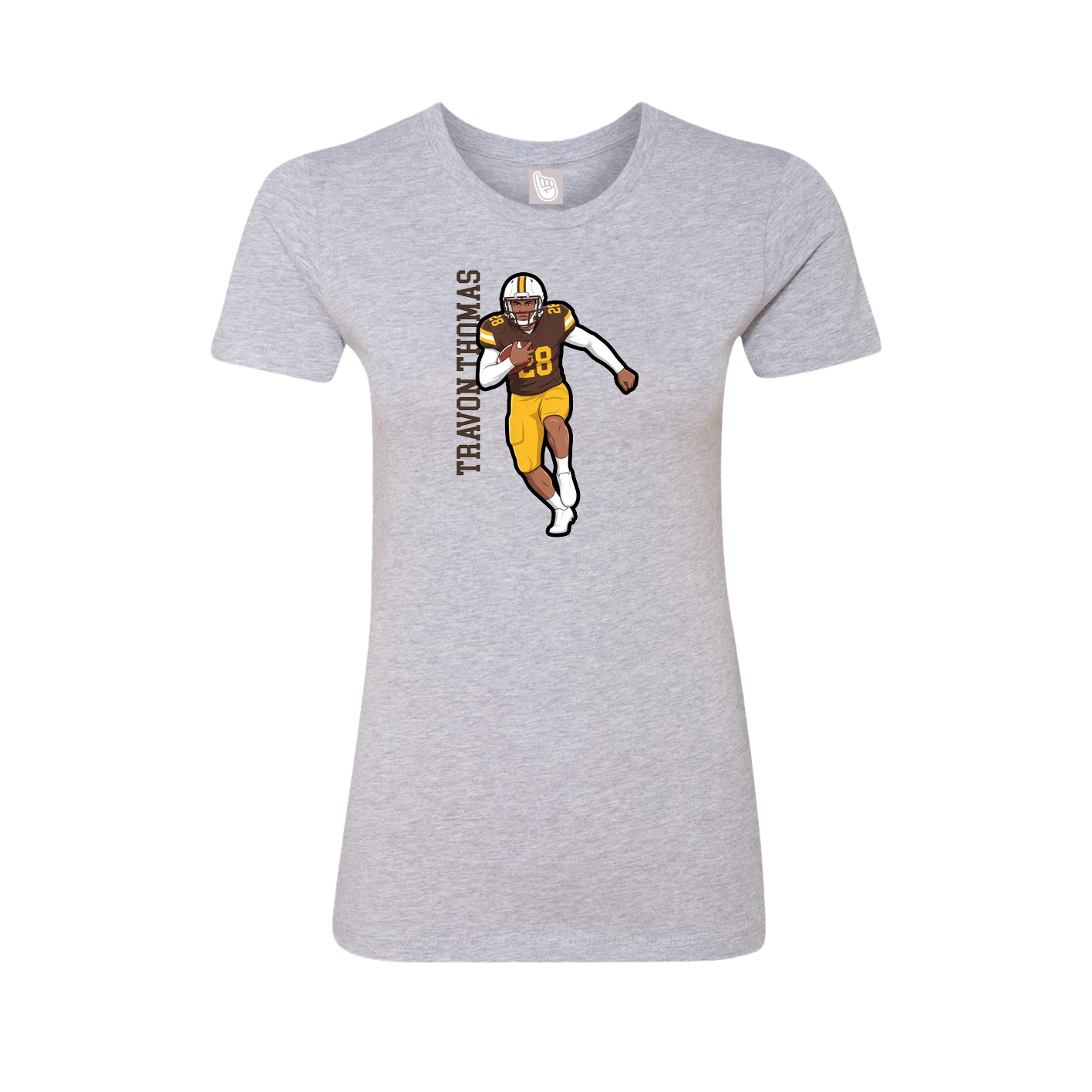 Fitted Women's Tee — Name Vertical in Grey