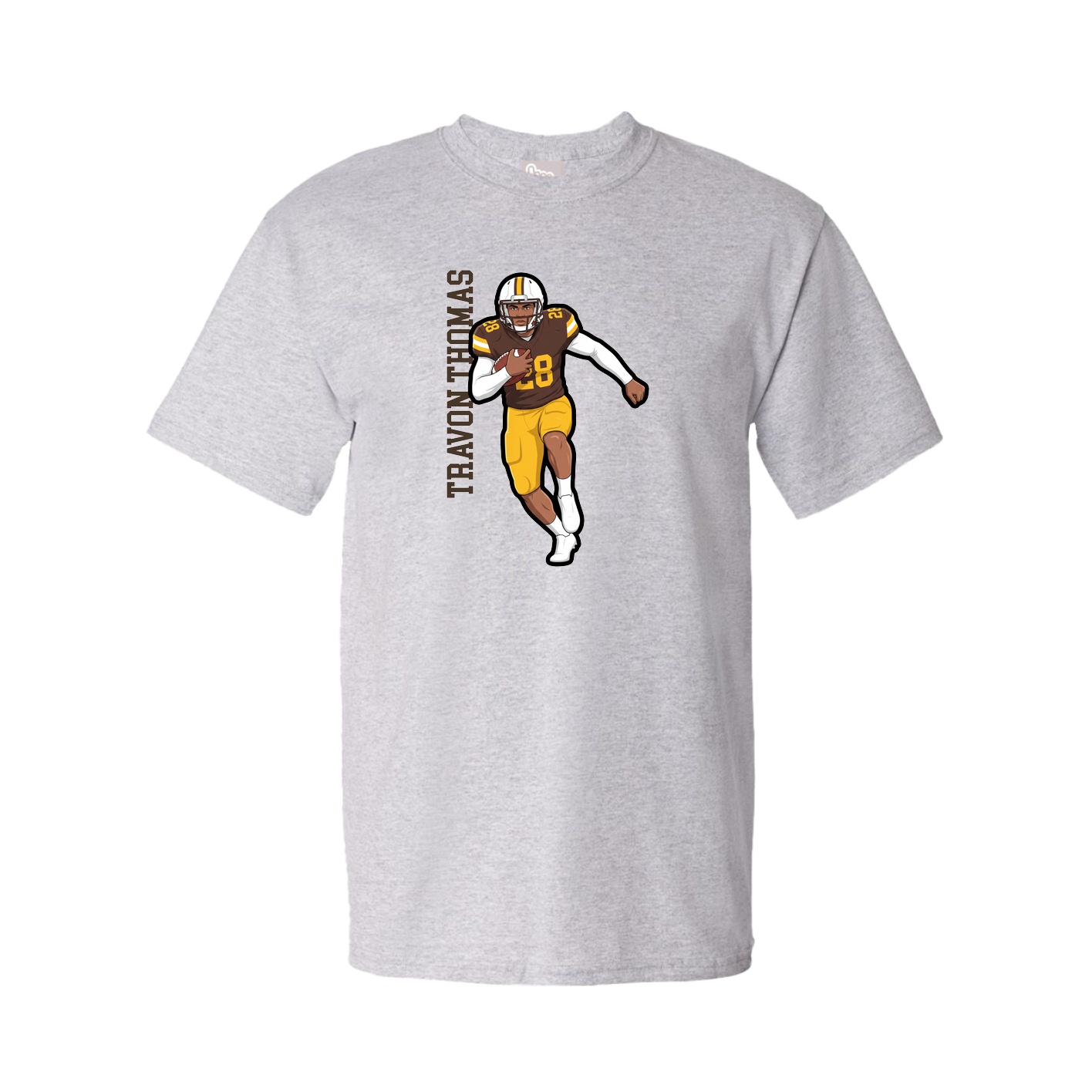 Youth Tee — Name Vertical in Grey