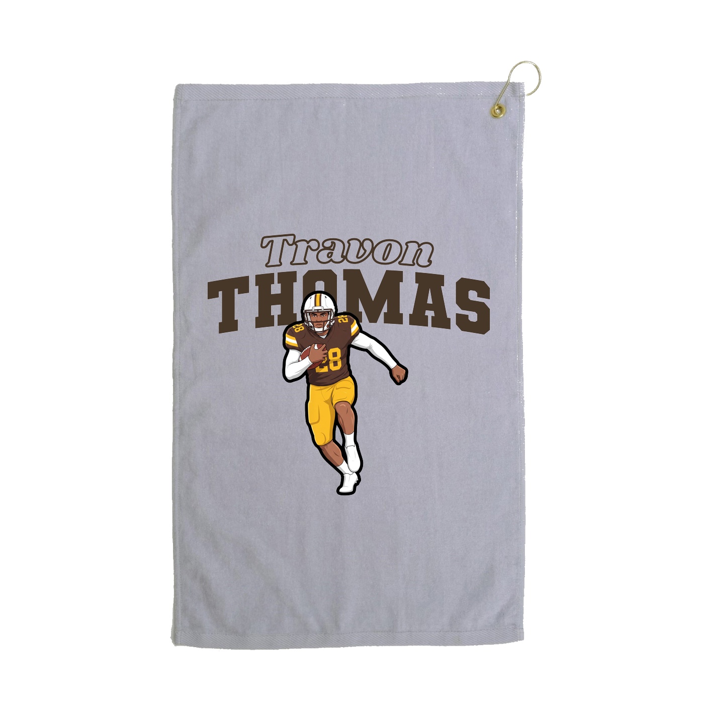 Golf Towel — Name Arch in Grey