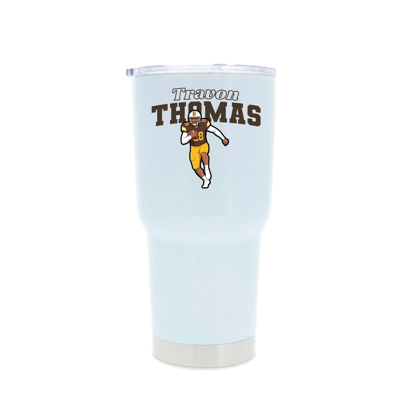 30oz Stainless Steel Tumbler — Name Arch in White