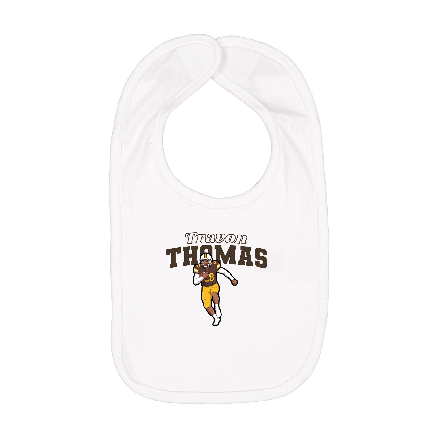 Infant Bib — Name Arch in White