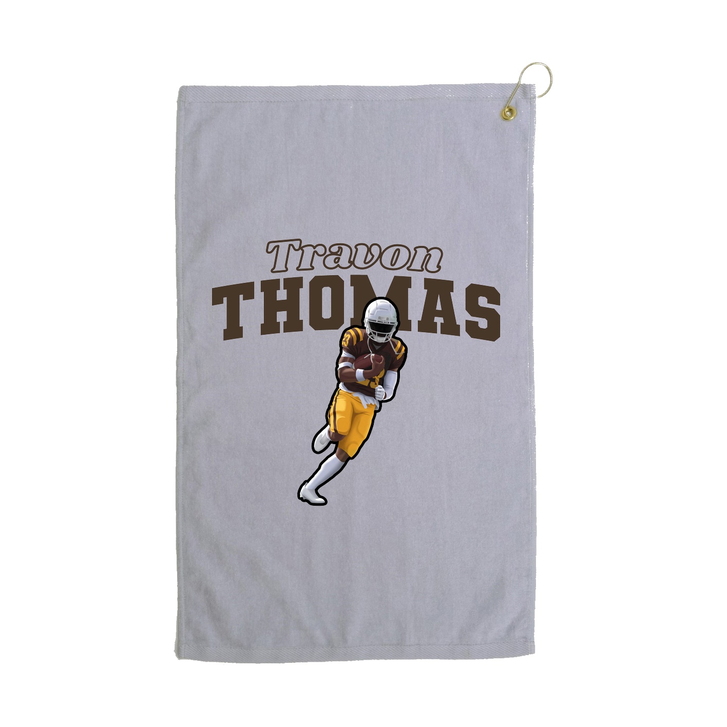 Golf Towel — Name Arch in Grey