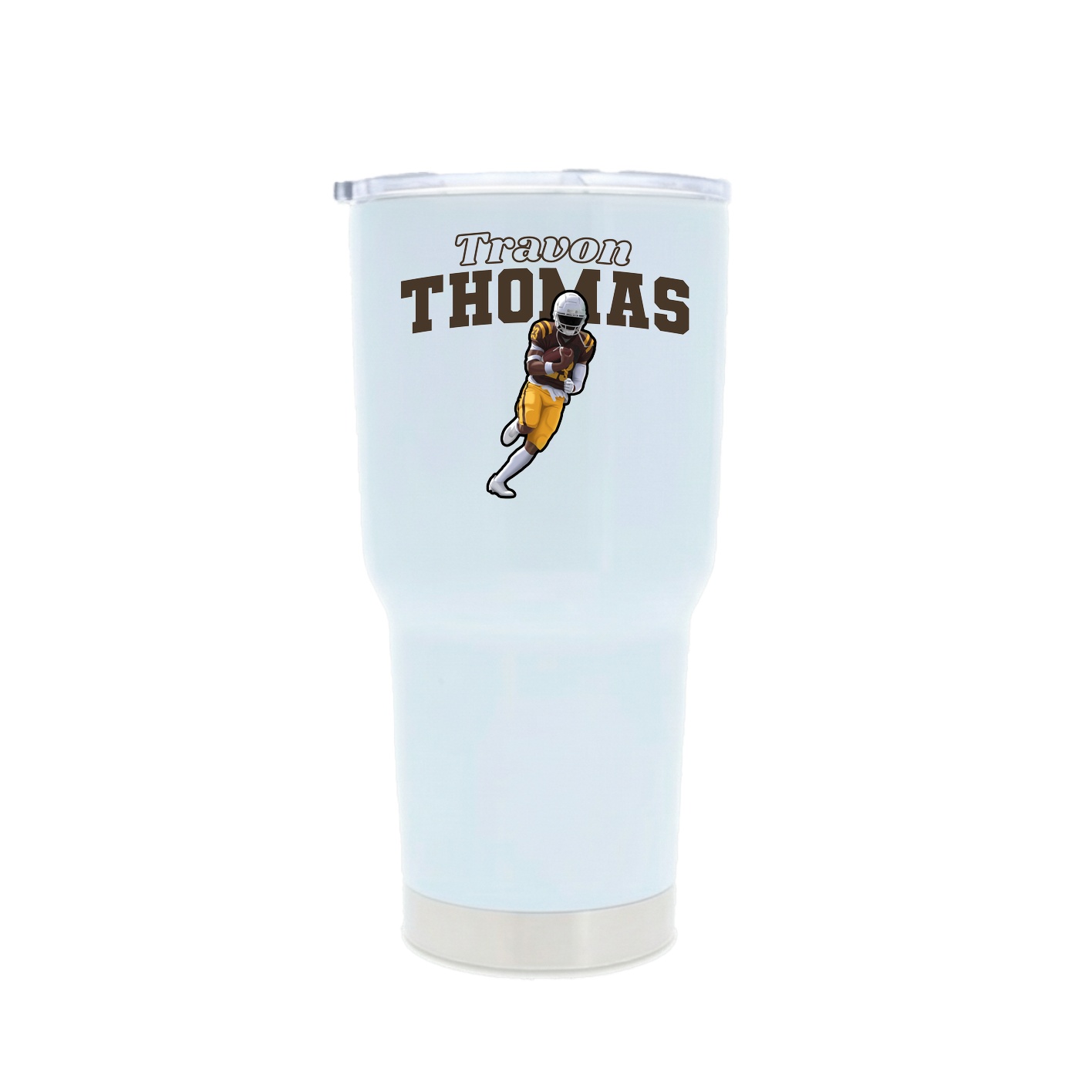 30oz Stainless Steel Tumbler — Name Arch in White