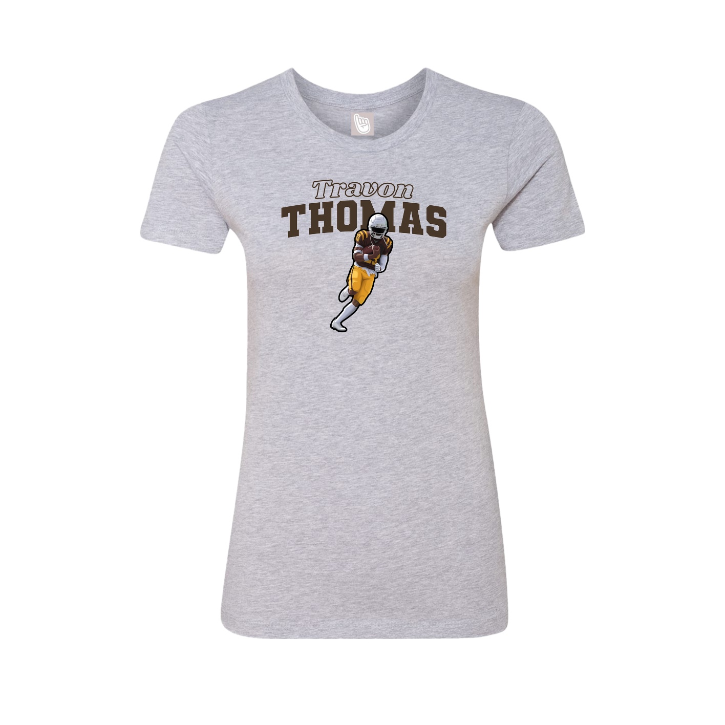 Fitted Women's Tee — Name Arch in Grey