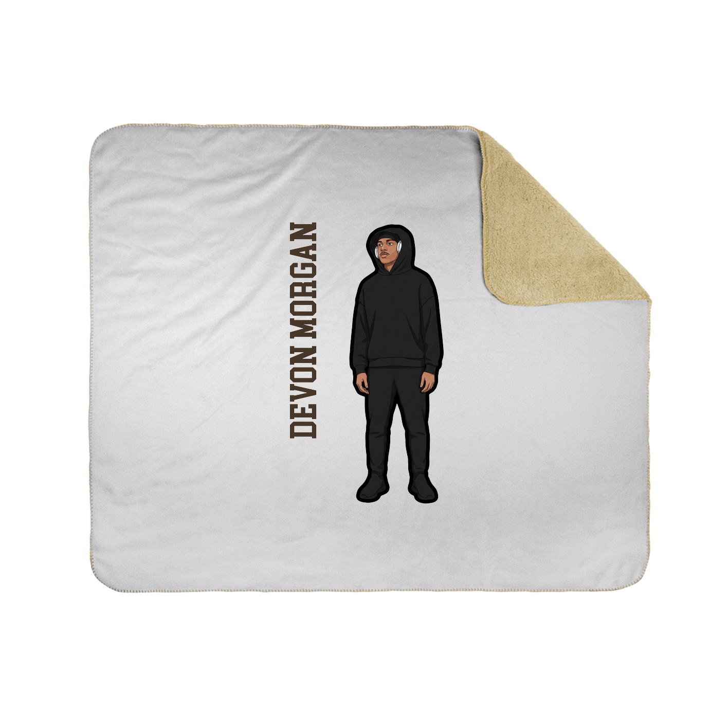 Throw Blanket — Name Vertical in White