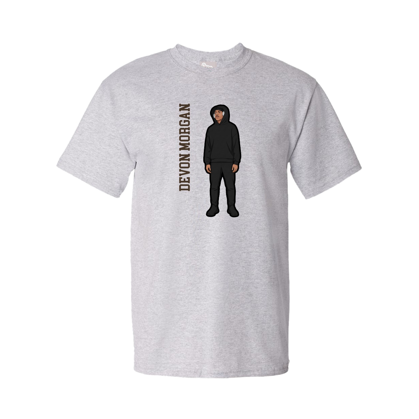 Tee — Name Vertical in Grey