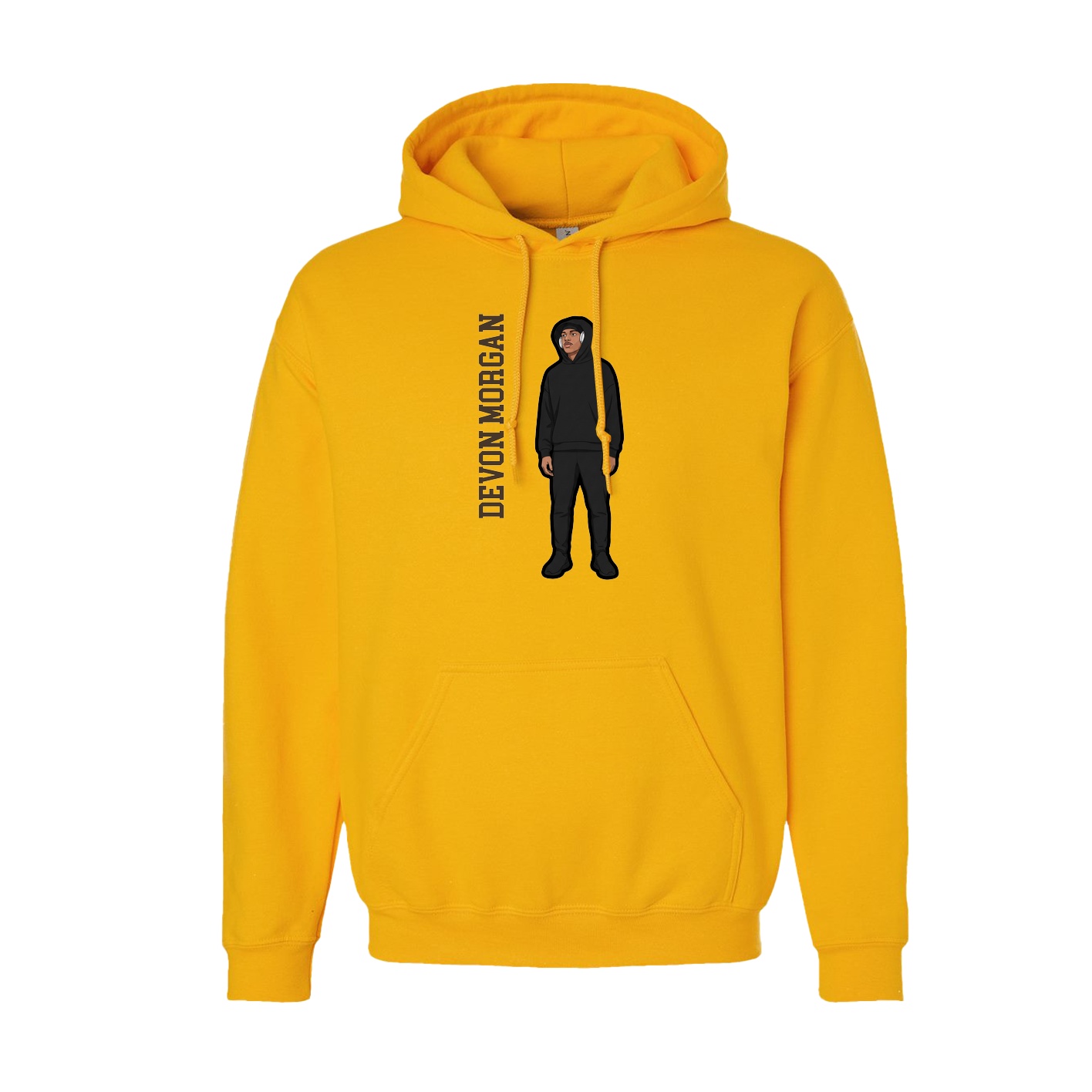 Youth Hoodie — Name Vertical in Gold