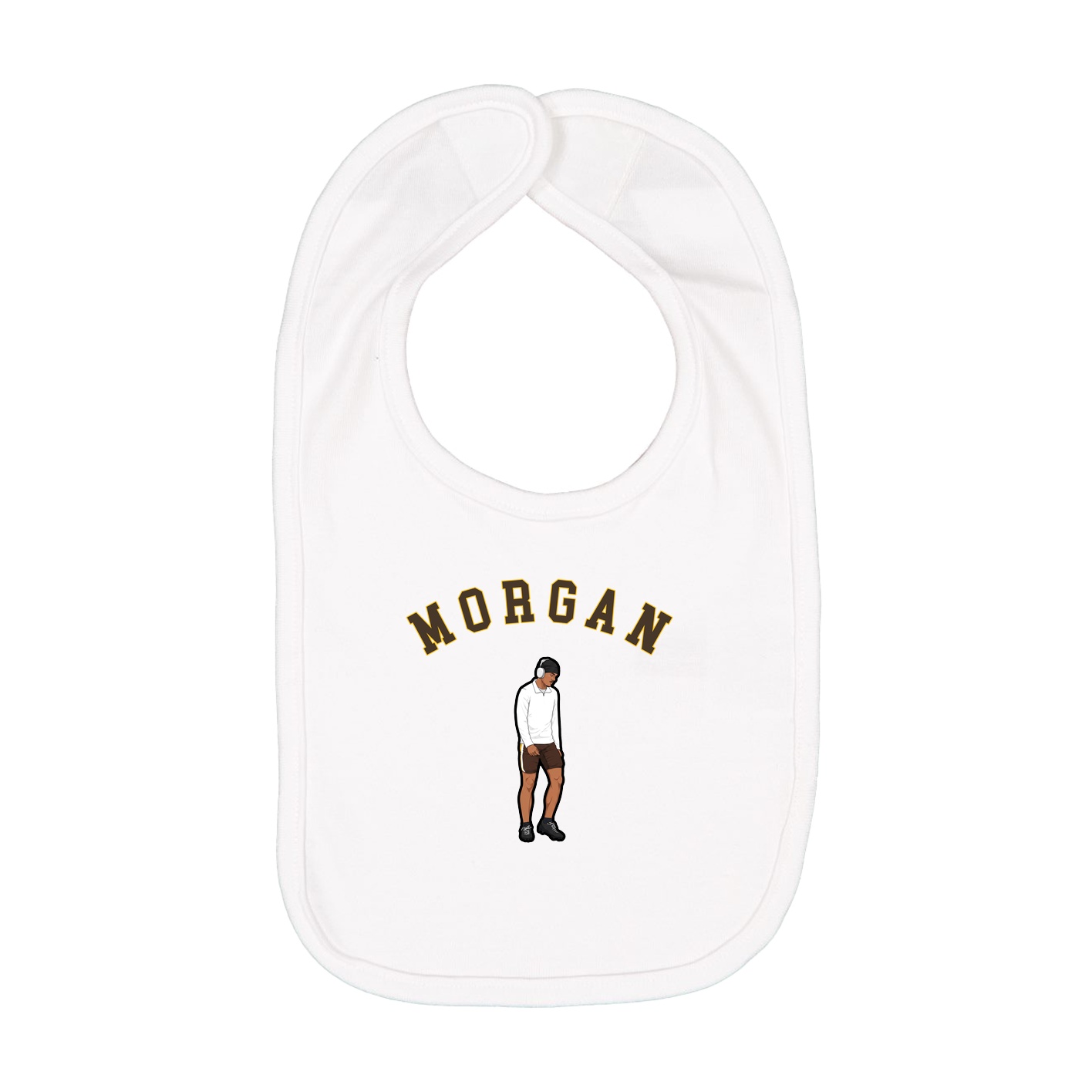 Infant Bib — Shirsey Arch in White